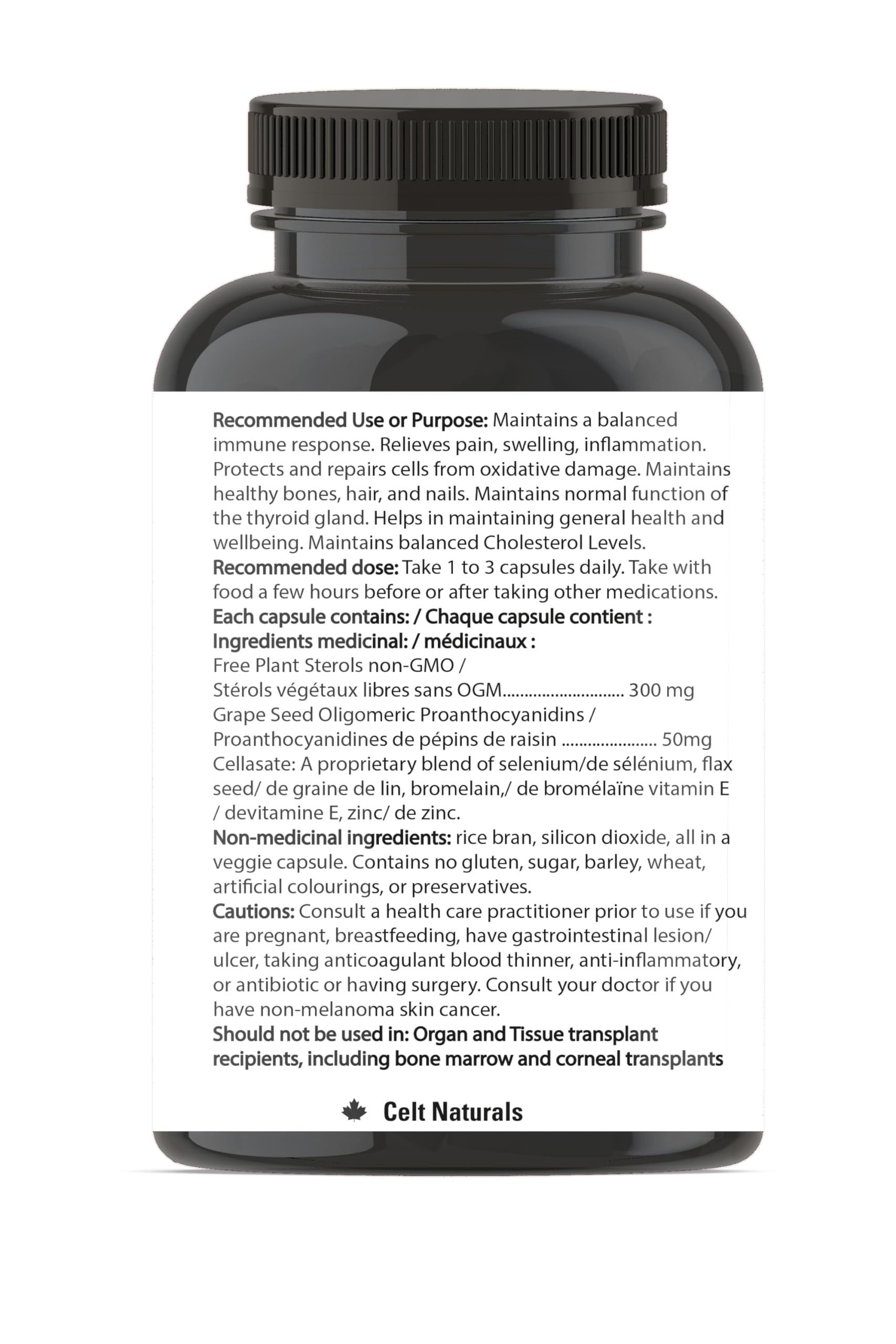 Celt Immunocare 60 v-caps - Potent Seasonal Allergy Blend - Adult Immunity Support - Cholesterol Modulator - Plant Sterols Ultra Strength - 7 Key Immunity Enhancing Ingredients Celt Immuno-Care uk supplements