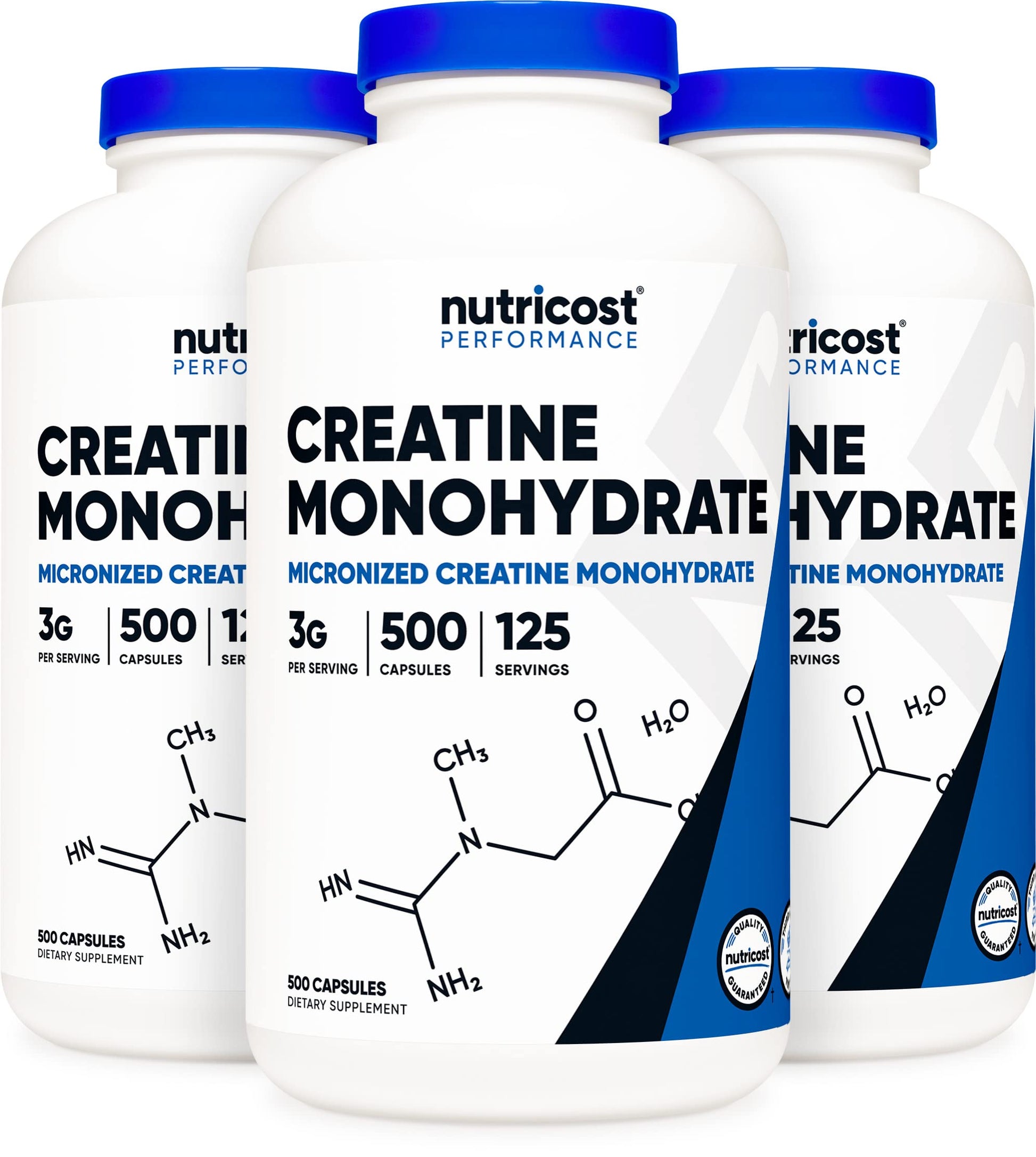 Nutricost Creatine Monohydrate 3000mg (750mg Per Cap), 500 Capsules (3 Bottles) Nutricost uk supplements