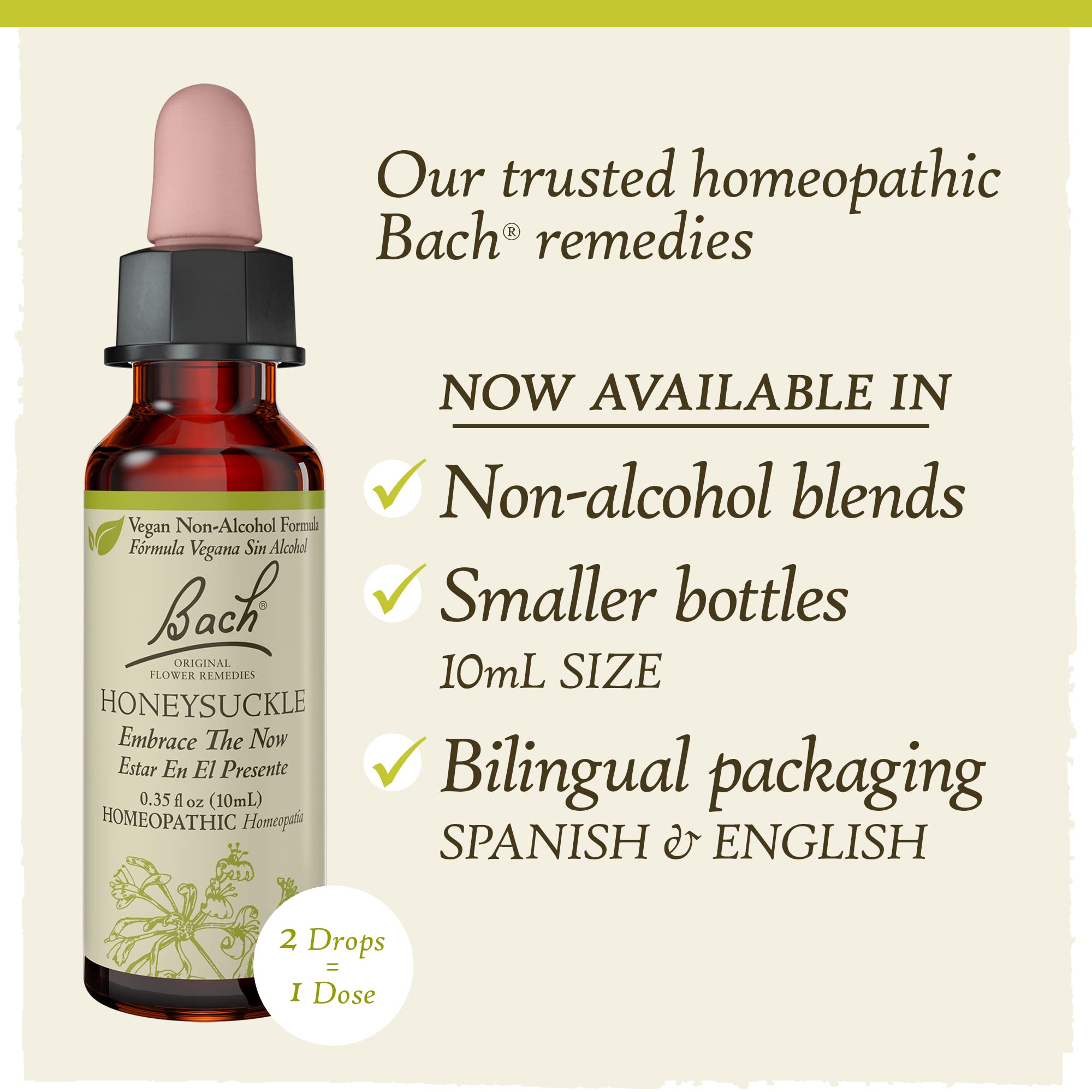 Bach Original Flower Remedies, Honeysuckle for Embracing The Now (Non-Alcohol Formula) Bach uk supplements