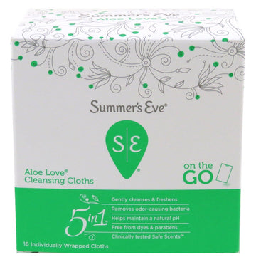 Summers Eve Cleansing Cloths 16 Count Aloe Love (3 Pack) Summer's Eve uk supplements