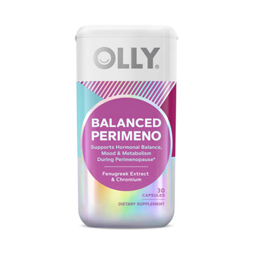 OLLY Balanced Perimeno Capsules, Supports Hormonal Balance, Mood & Metabolism During Perimenopause,* Fenugreek Extract, Chromium, 30 Day Supply - 30 Count OLLY uk supplements