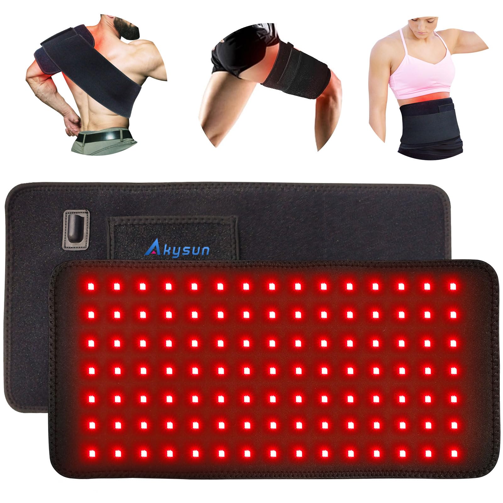 Red Light Therapy Infrared Light Therapy Heating Wrap Belt for Body Back Knee Shoulder Waist Muscle Pain AKYSUN uk supplements