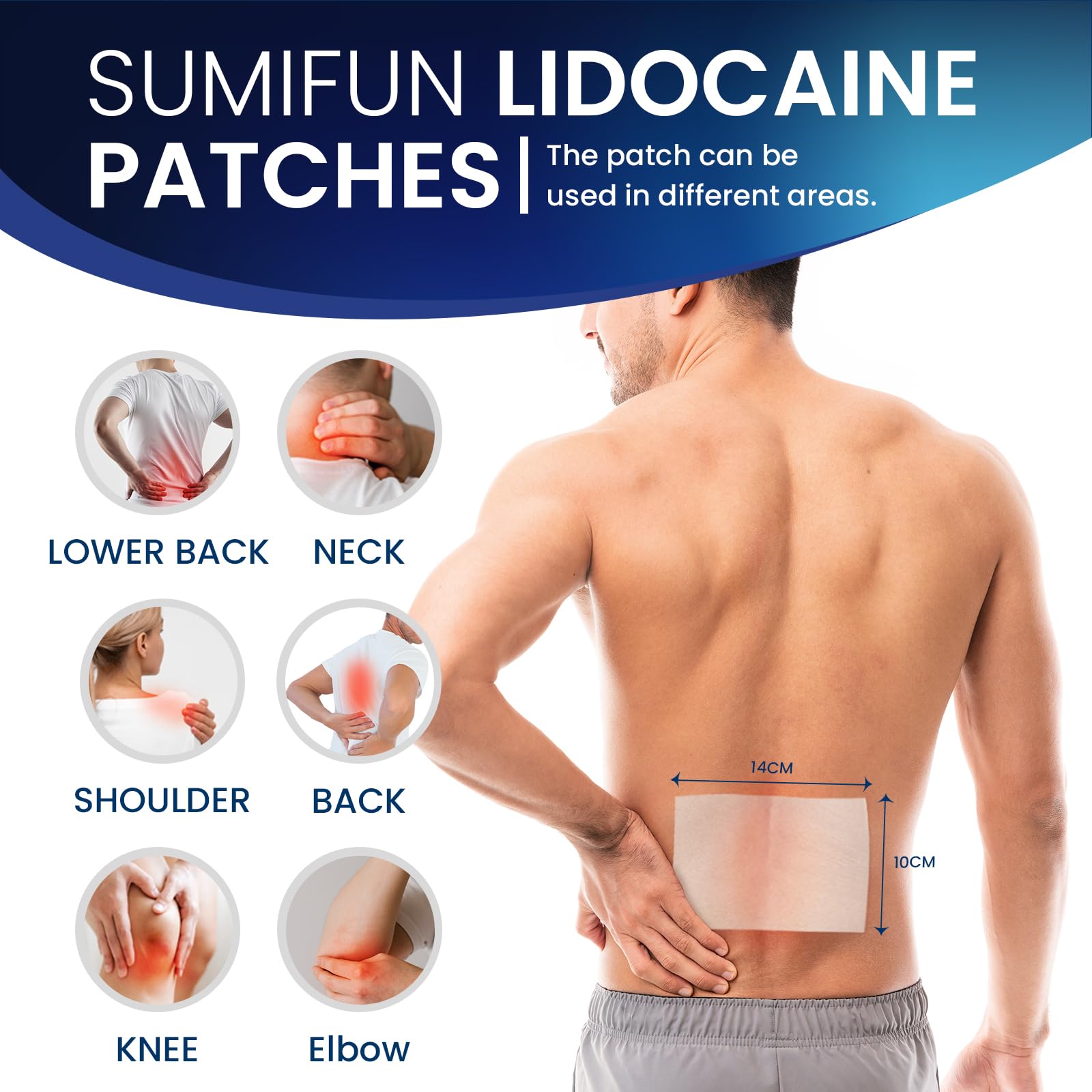 Sumifun 4% Lidocaine Pain Patches - Maximum OTC Strength Pain Relief for Lower Back Pain, Neck Sore, Joint Pain - Fast Acting & Long Lasting 8 Hours, 10 Counts Sumifun uk supplements