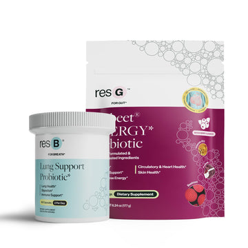 Power Gut Bundle - Lung Probiotic & GLP-1 Prebiotic, Clinically Trialed Respiratory Health Support & Metabolism Boost, Supplement Vitamins - resB (30 Servings) & prebeet (30 Servings) ResBiotic uk supplements