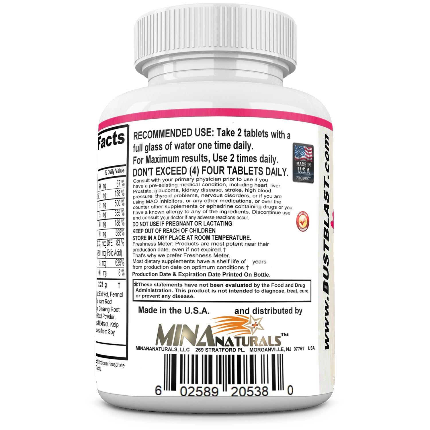 MINANATURALS Bust Blast Loaded Increase Breast Size Fast. Female Breast Enhancement - Bigger Boobs and Butt Pills. 60 Tablets MINANATURALS uk supplements