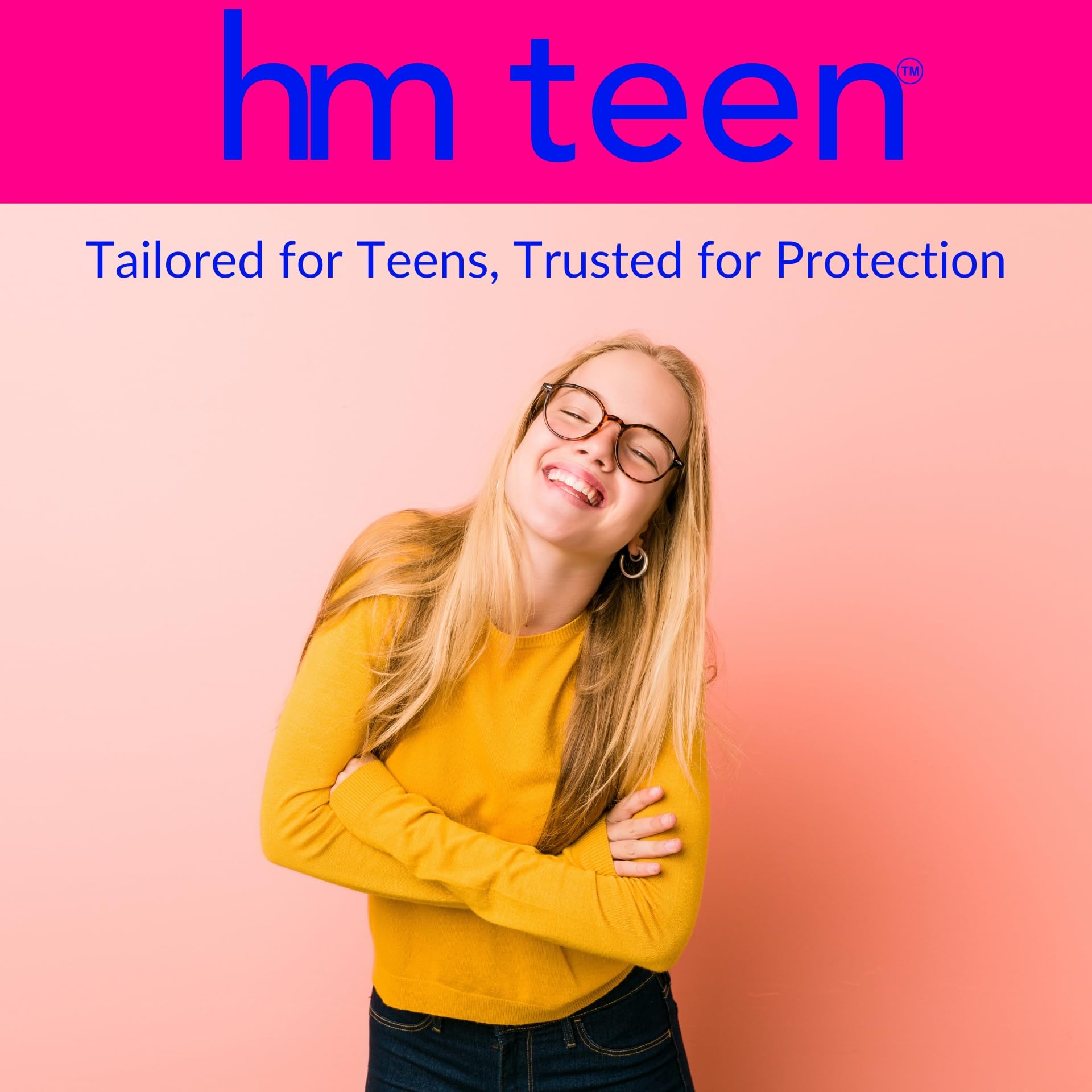 HM Teen | Pads for Teens | 100% Organic Cotton Pad Topsheet | Non Toxic Teen Pads with Wings HM Teen uk supplements