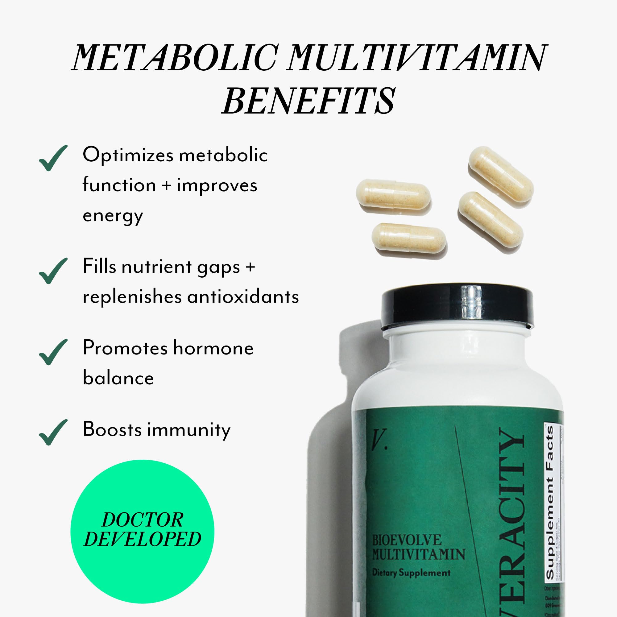 Veracity Multivitamin for Women - Vitamin B Complex, Magnesium, Calcium, Essential Vitamins Supplement, Trace Minerals for Metabolism, Energy, Immune Support & Cellular Detox VERACITY SELFCARE uk supplements