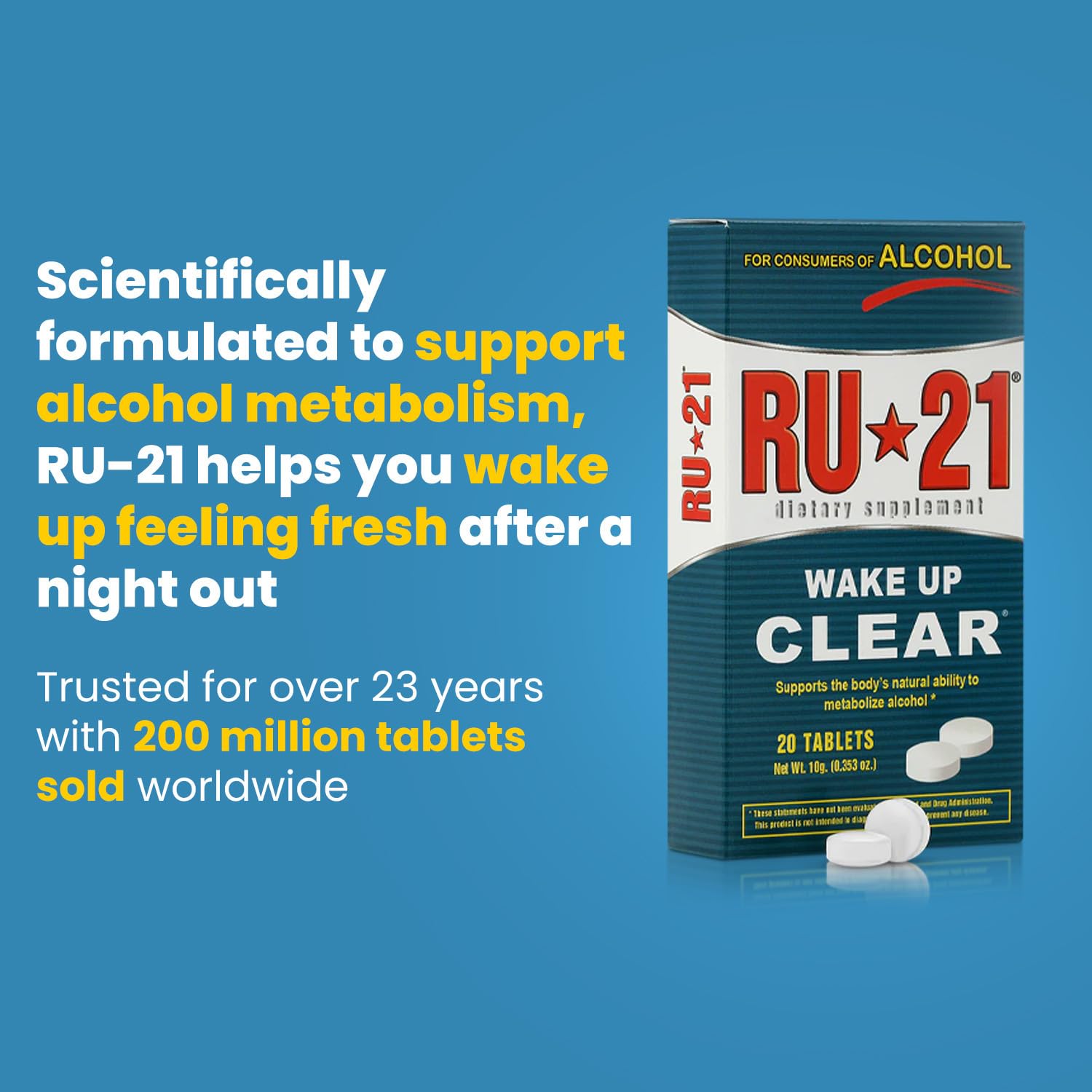 RU-21 The Supplement for When You Want to Drink & Go to Work The Next Morning | Feel Better After Celebrating & Support Your Liver | Trusted for 23+ Years | Made in USA (20 Pills, 10 Servings) RU-21 uk supplements