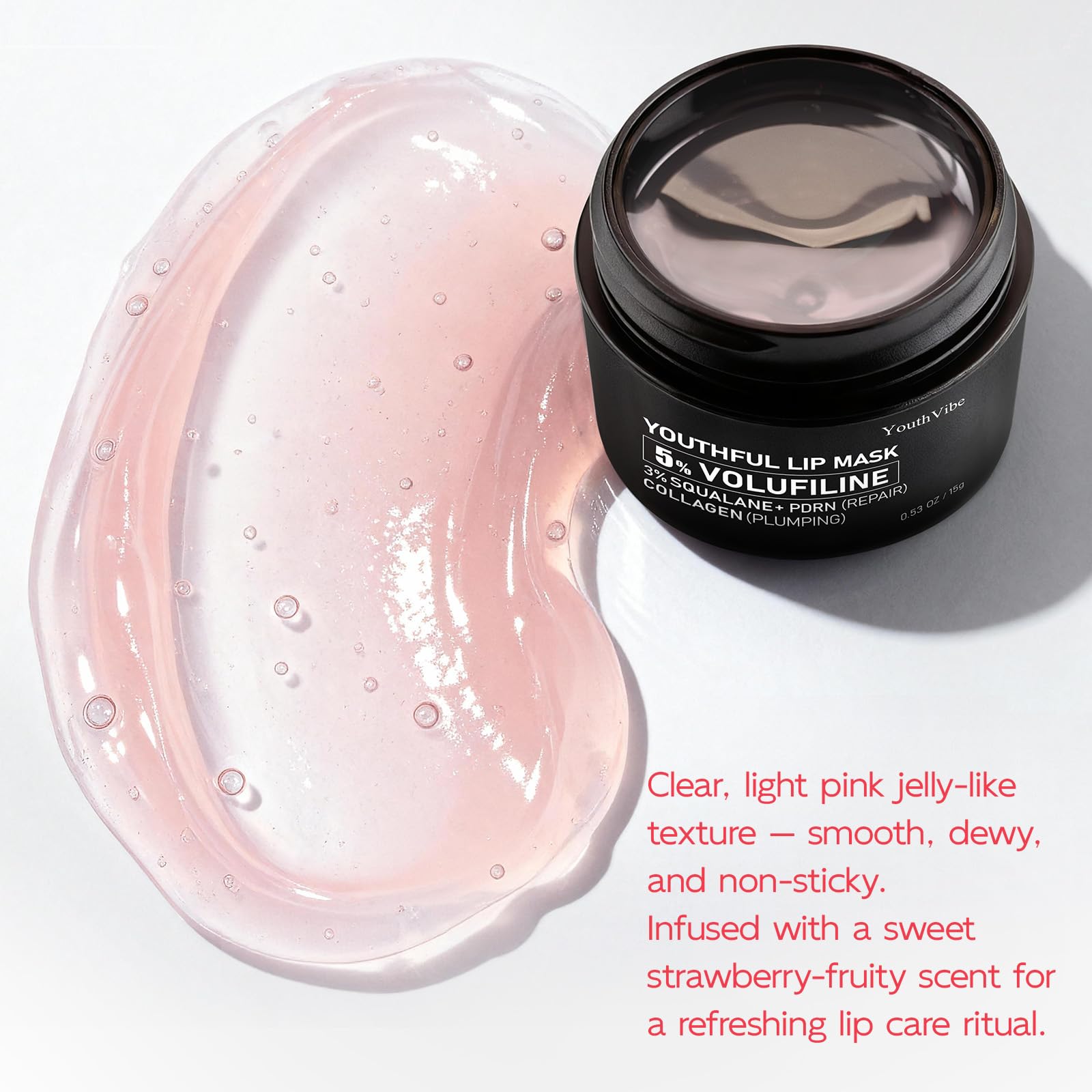 YouthVibe Lip Mask Overnight Moisturizing - Nourish & Hydrate, Antioxidants, 5% Volufiline, Vitamin E, Shea Butter, PDRN & Collagen Sleeping Lip Treatment for Dry, Chapped Lips YouthVibe uk supplements