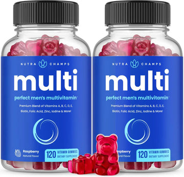 NutraChamps Multivitamin for Men, 240 Count, Vitamins A, B, C, D, E, Biotin, Zinc, Mens Gummy Multivitamins Supplement NutraChamps uk supplements