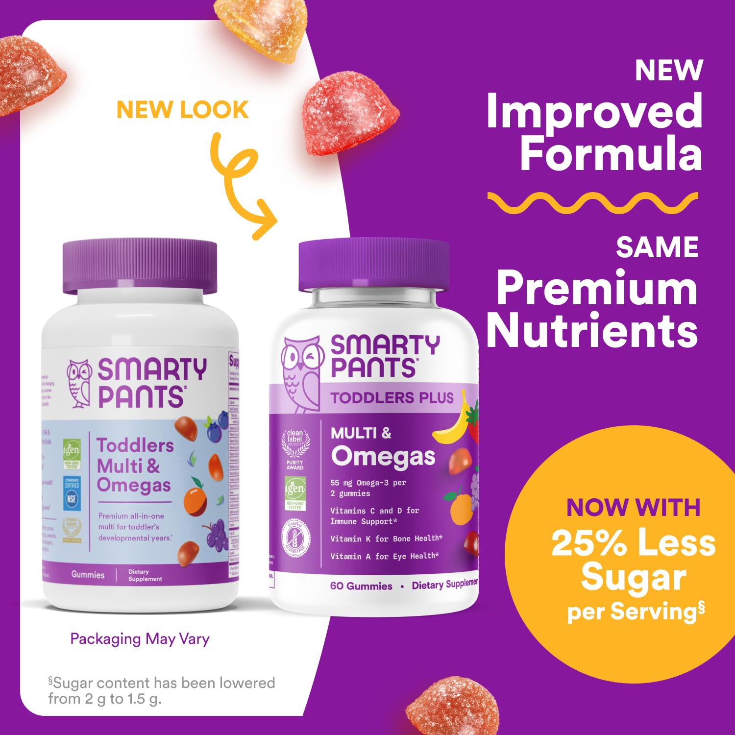 SmartyPants Toddler Multivitamin Gummies - Improved Formula: Omega 3 (DHA/EPA), Vitamins D3, C, Vitamin B12, B6, A, K & Zinc SmartyPants uk supplements