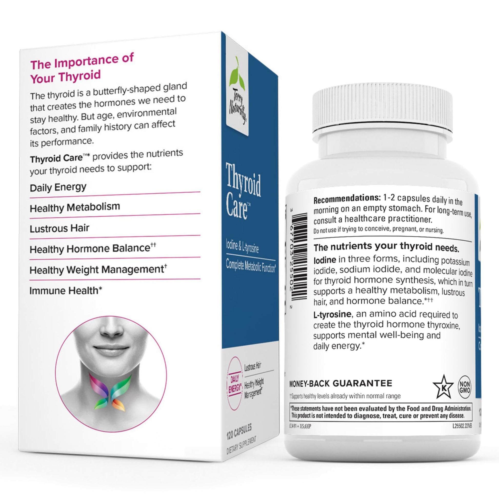 Terry Naturally Thyroid Care - 120 Capsules - Complete Metabolic Function - with Iodine Terry Naturally uk supplements