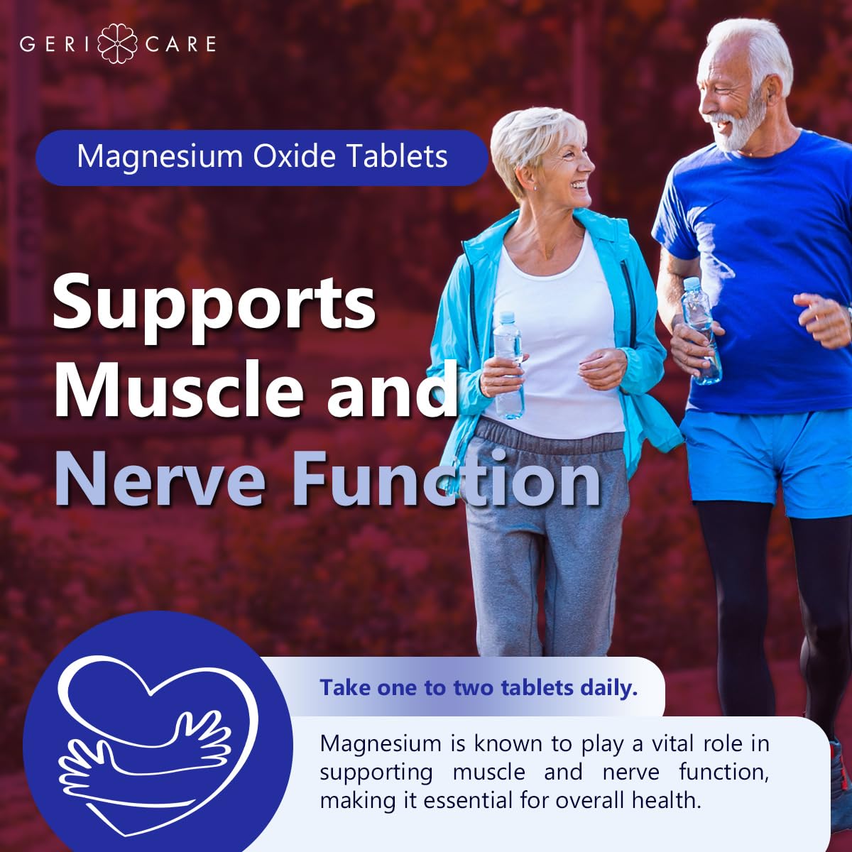 GeriCare Magnesium Oxide Supplement 240 mg of Elemental Magnesium, 120 Tablets, Essential Mineral Support, Promotes Vascular Health, Bone Strength, and Muscle Function (Pack of 1) GeriCare uk supplements