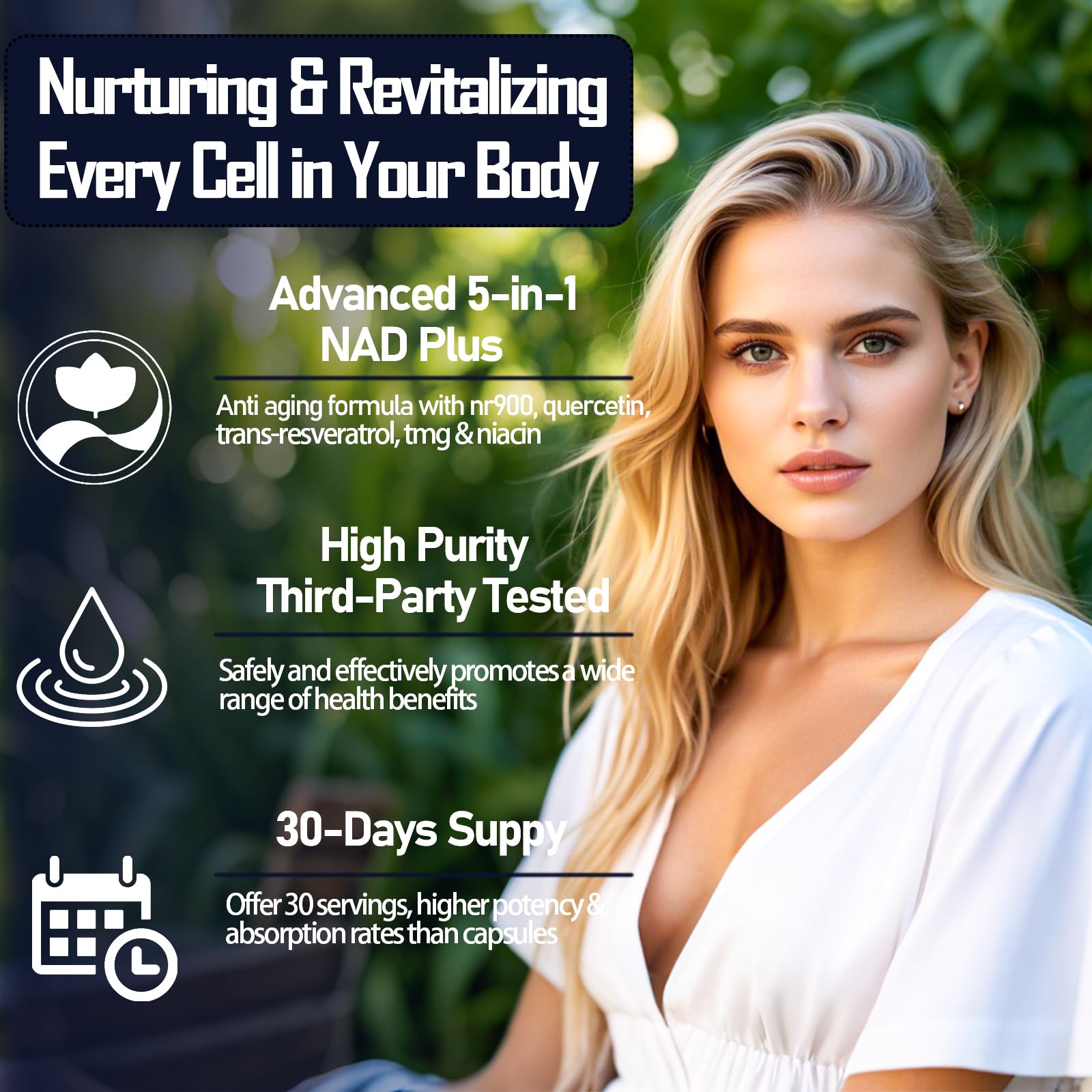 NAD Supplements for Women & Men, Liposomal NAD Nicotinamide Riboside Resveratrol 900mg w. B3 Vitamin Quercetin TMG, Liquid Resveratrol NAD Plus Supplement for Anti-Aging Energy Focus Longevity GLOWUUP uk supplements