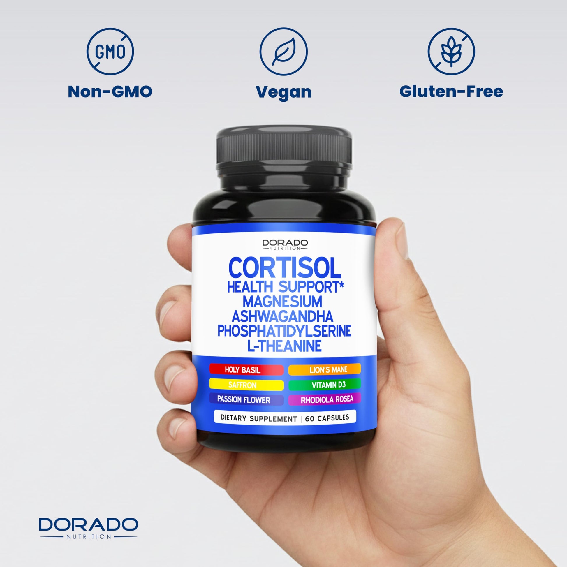 Cortisol Supplements for Women & Men with 14 in1 Blend (Magnesium, Ashwagandha, L Theanine & More) Healthy Cortisol Balance & Calm Mood Support - Third Party Tested, Non GMO, USA Made - 60 Count DORADO NUTRITION uk supplements
