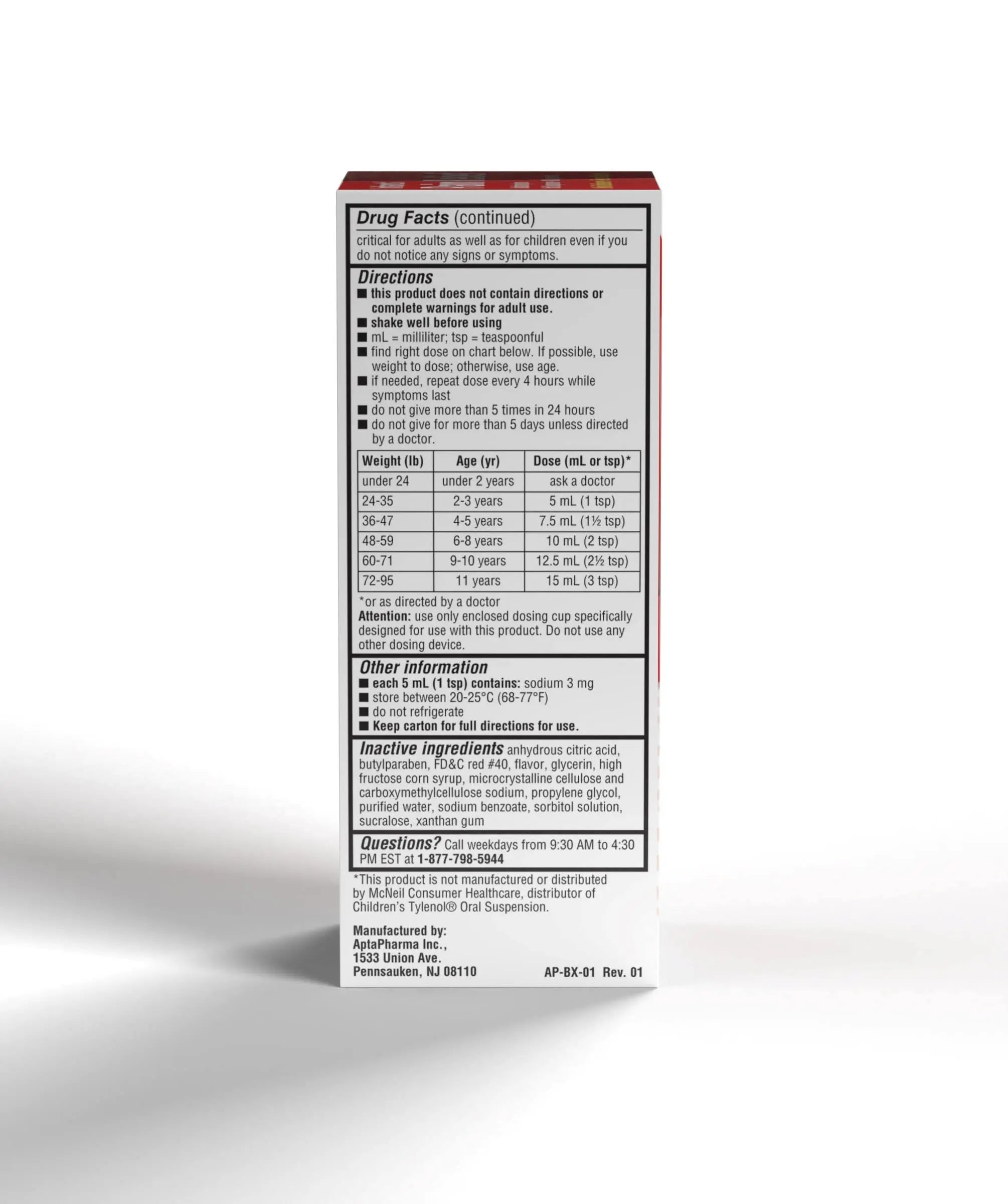 Children's Pain & Fever Acetaminophen Oral Suspension Generic uk supplements