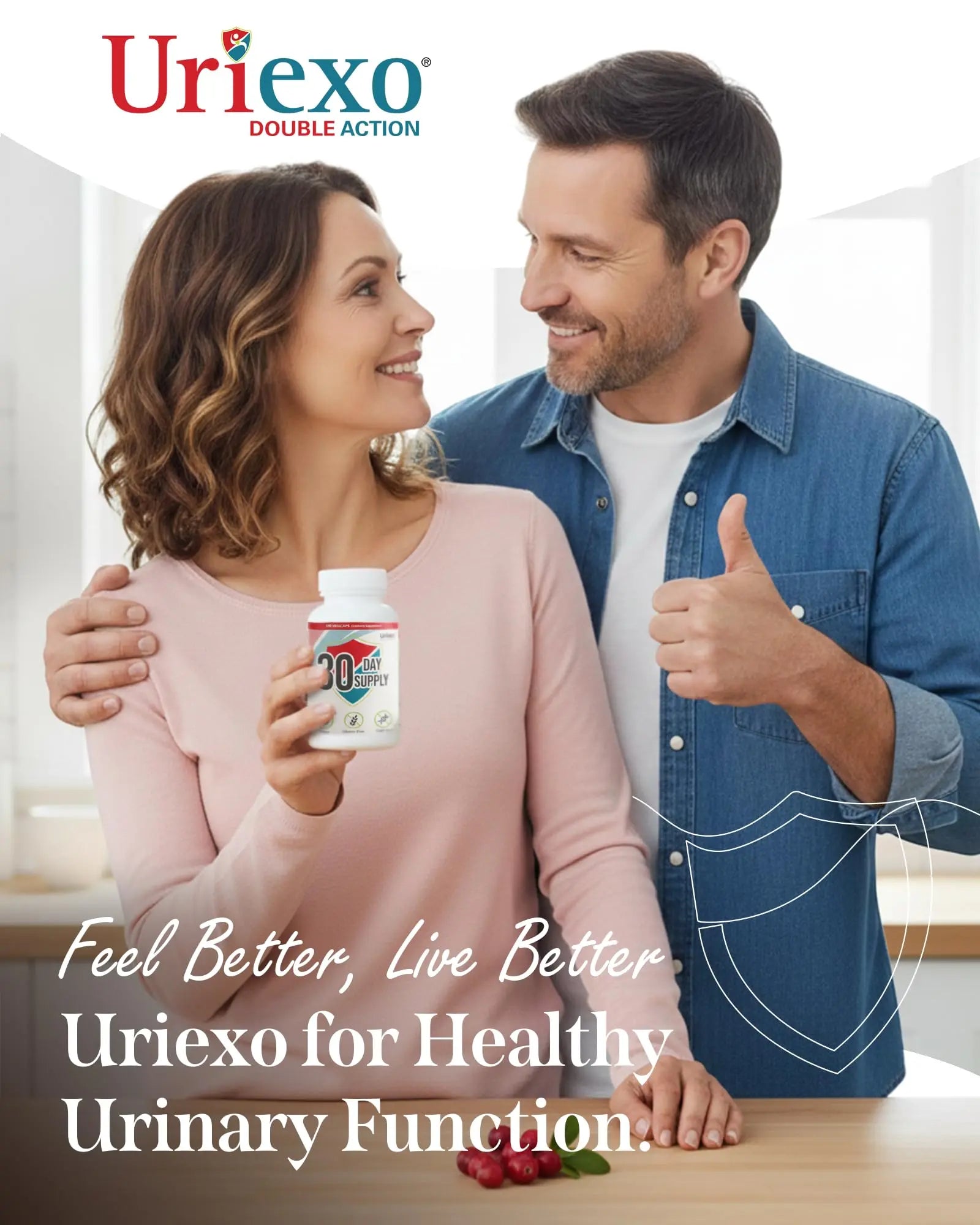 Uriexo Double Action Support Cranberry Pills - Urinary Tract Health Supplement with 36mg Proanthocyanidins PACs & 2000mg D-Mannose, Capsules for Men & Women, Non-Antibiotic Formula, 30 Day Supply Uriexo uk supplements