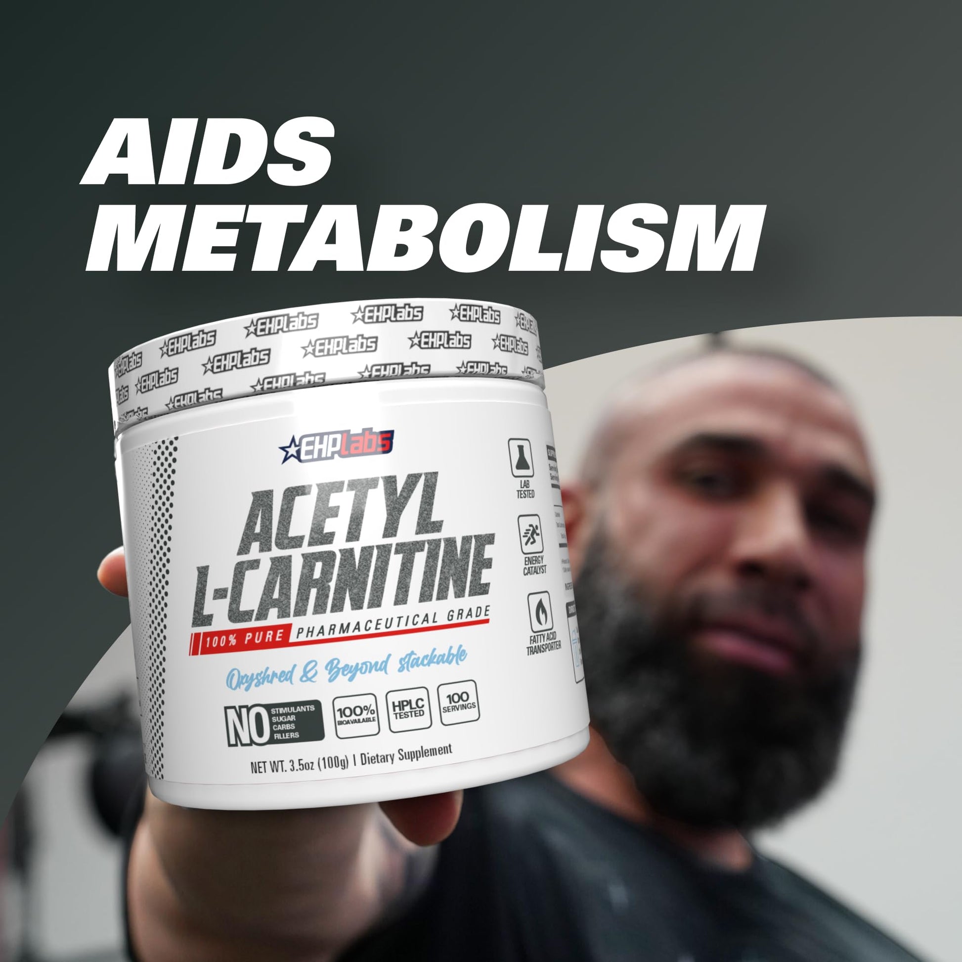 EHP Labs Acetyl L Carnitine Powder, Supports Natural Energy Production, Supports Metabolism EHP Labs uk supplements
