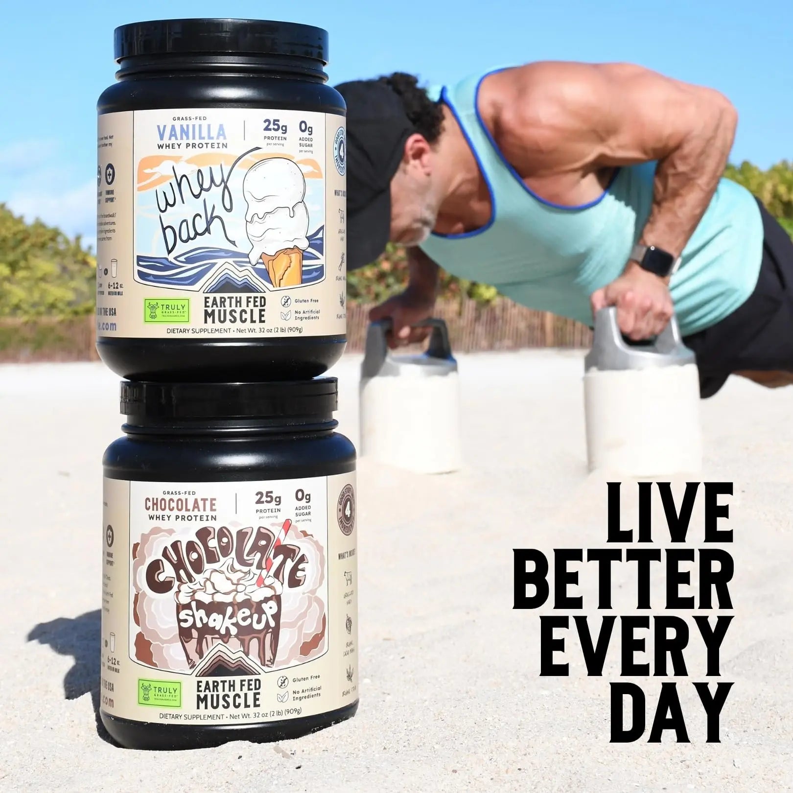 Earth Fed Muscle Whey Back Irish Grass Fed Whey Protein Isolate, Third-Party Certified. 25g Protein, Vanilla - Non-GMO, Hormone Free, Soy Free, Gluten Free - 2 LB, 29 Servings Earth Fed Muscle uk supplements