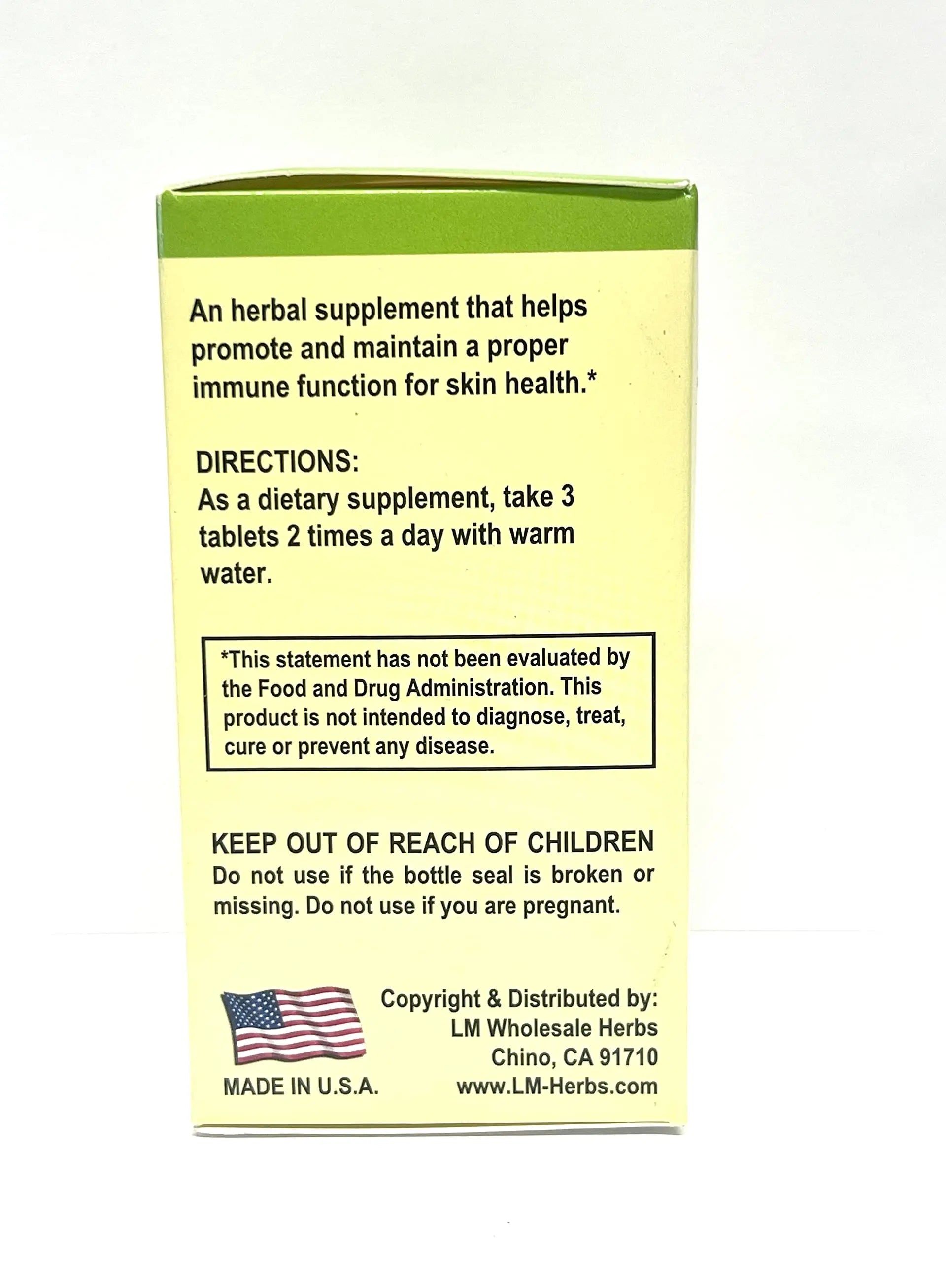 Lao Wei Derma Formula Herbal Supplement Helps Immune Function for Skin Health 500mg 60 Tablets Made in USA Lao Wei uk supplements