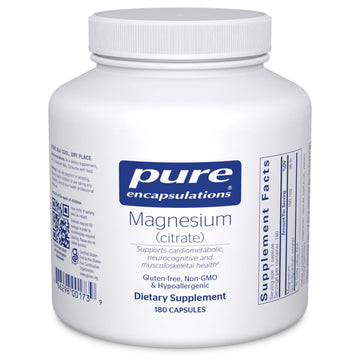 Pure Encapsulations Magnesium (Citrate) - Supplement for Sleep, Heart Health, Cognitive Health, Bone Health, Energy, Muscles, and Metabolism* - with Premium Magnesium - 180 Capsules Pure Encapsulations uk supplements