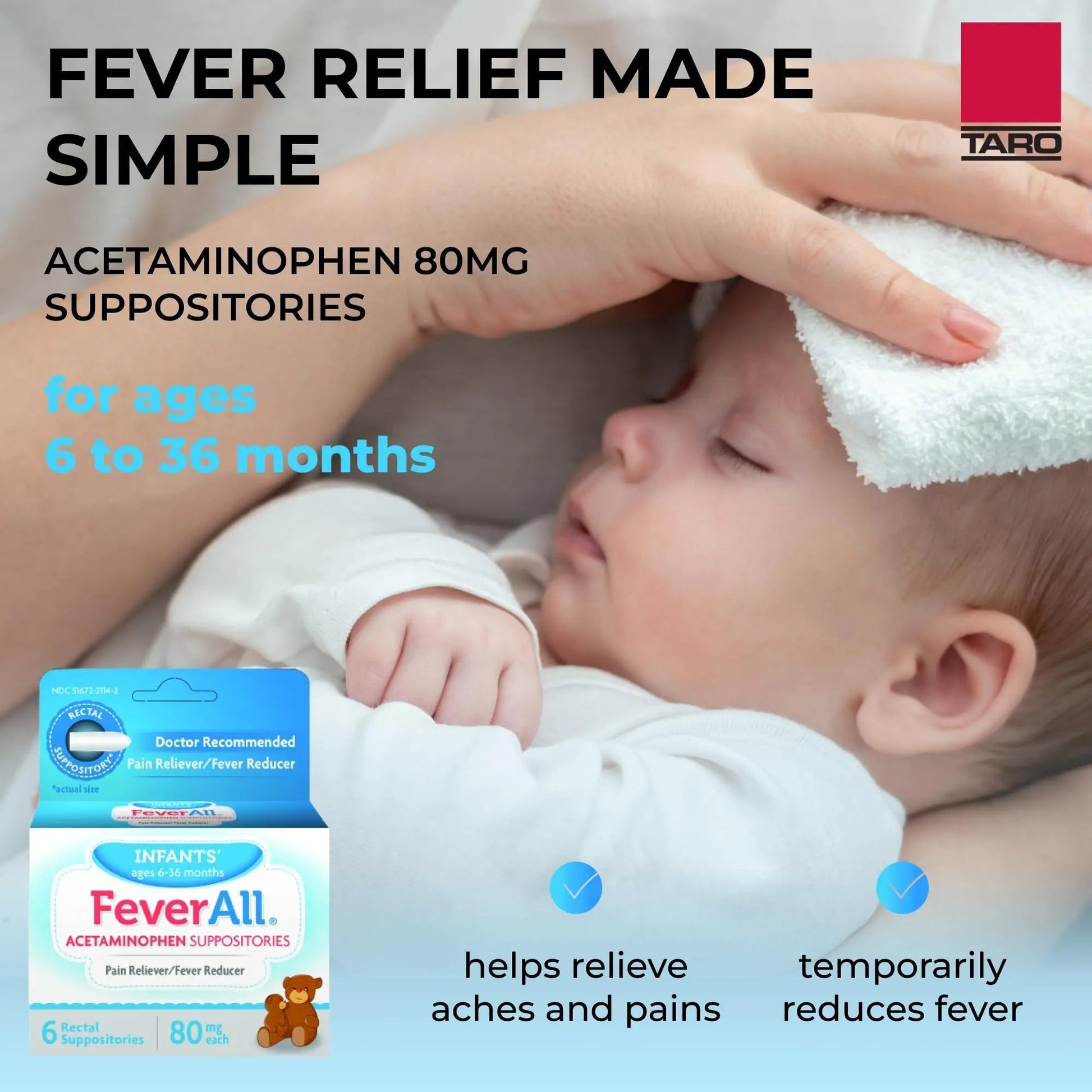 Feverall Infant Acetaminophen Suppositories 6 Rectal Suppositories 80mg Each Pain Reliever/Fever Reducer. Paraben Free, No Artificial Colors or Other preservatives. Ages 6-36 Months Feverall uk supplements