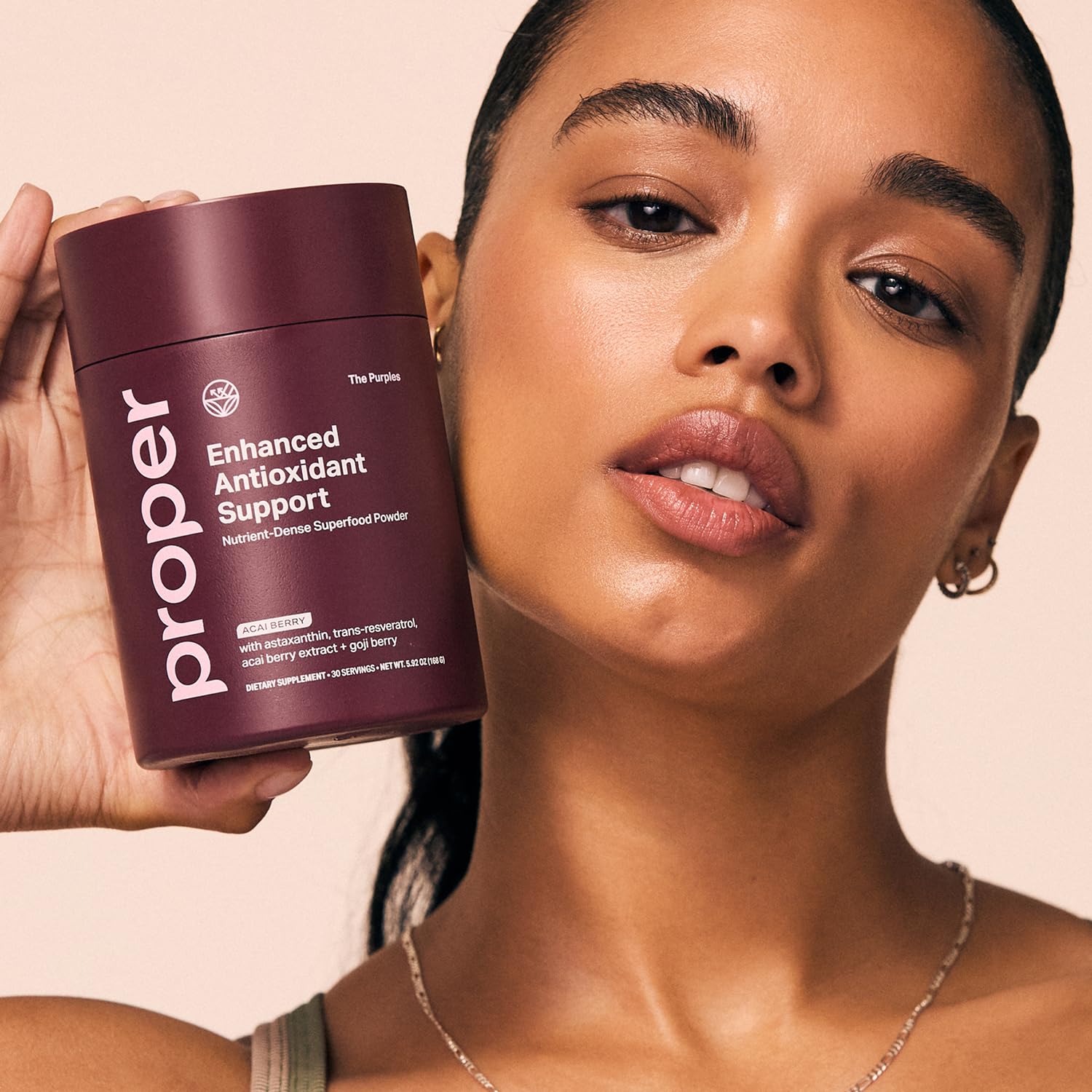 Proper, The Purples Nutrient-Dense Superfood Powder - Antioxidant Supplement and Cellular Support – Acai, Amla, Blueberry, Vitamin C, B Vitamins & More - Enhanced with Prebiotic Fiber & Probiotics Proper uk supplements