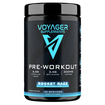 Voyager Supplements Pre-Workout Powder | Rocket Razz | Intense Pump | Maximized Voyager Supplements uk supplements