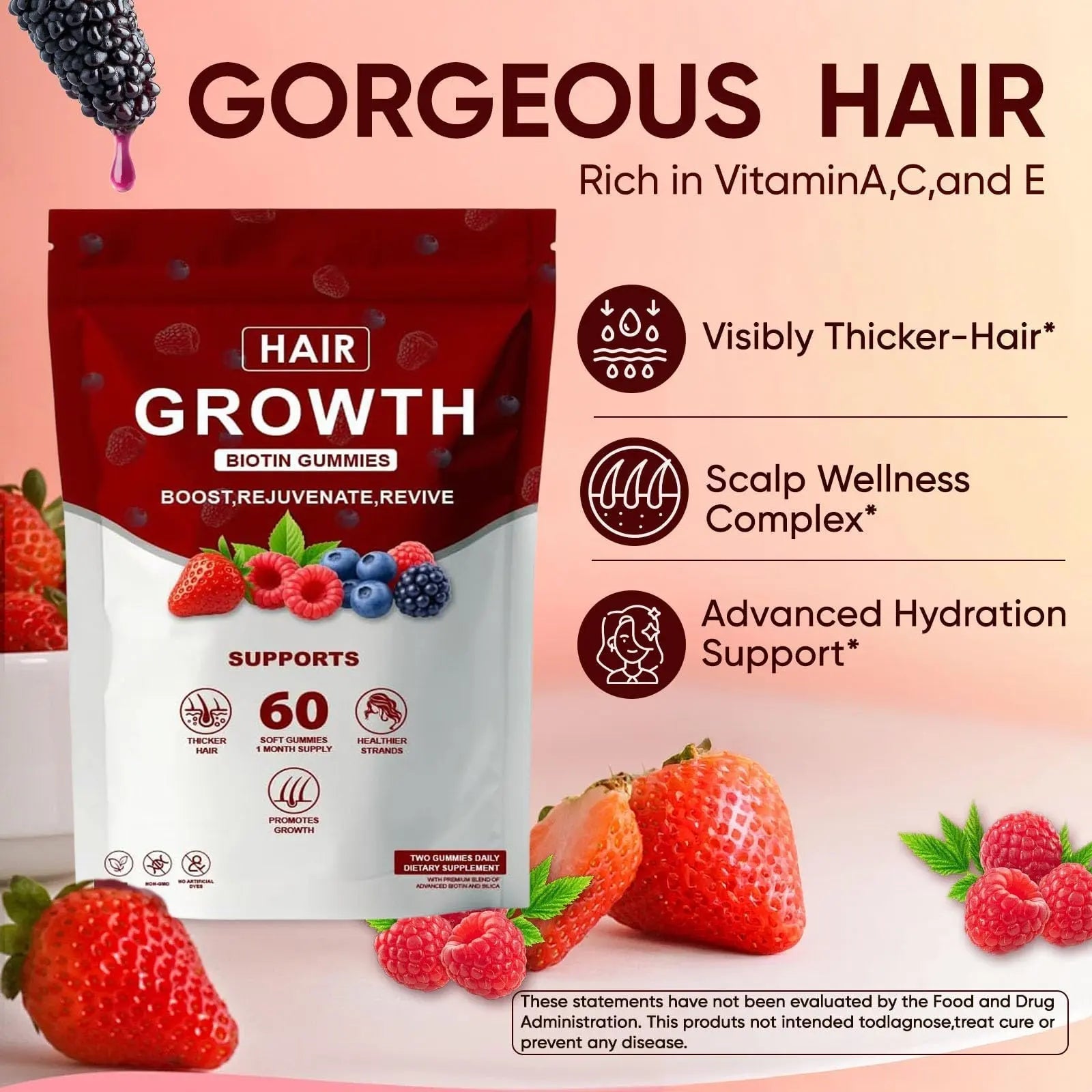 Neonomicon Lumin Hair Growth Gummies – with Biotin, Vitamin C & E, Rosemary, Saw Palmetto – Supports Healthy Hair Growth & Strength Neonomicon uk supplements