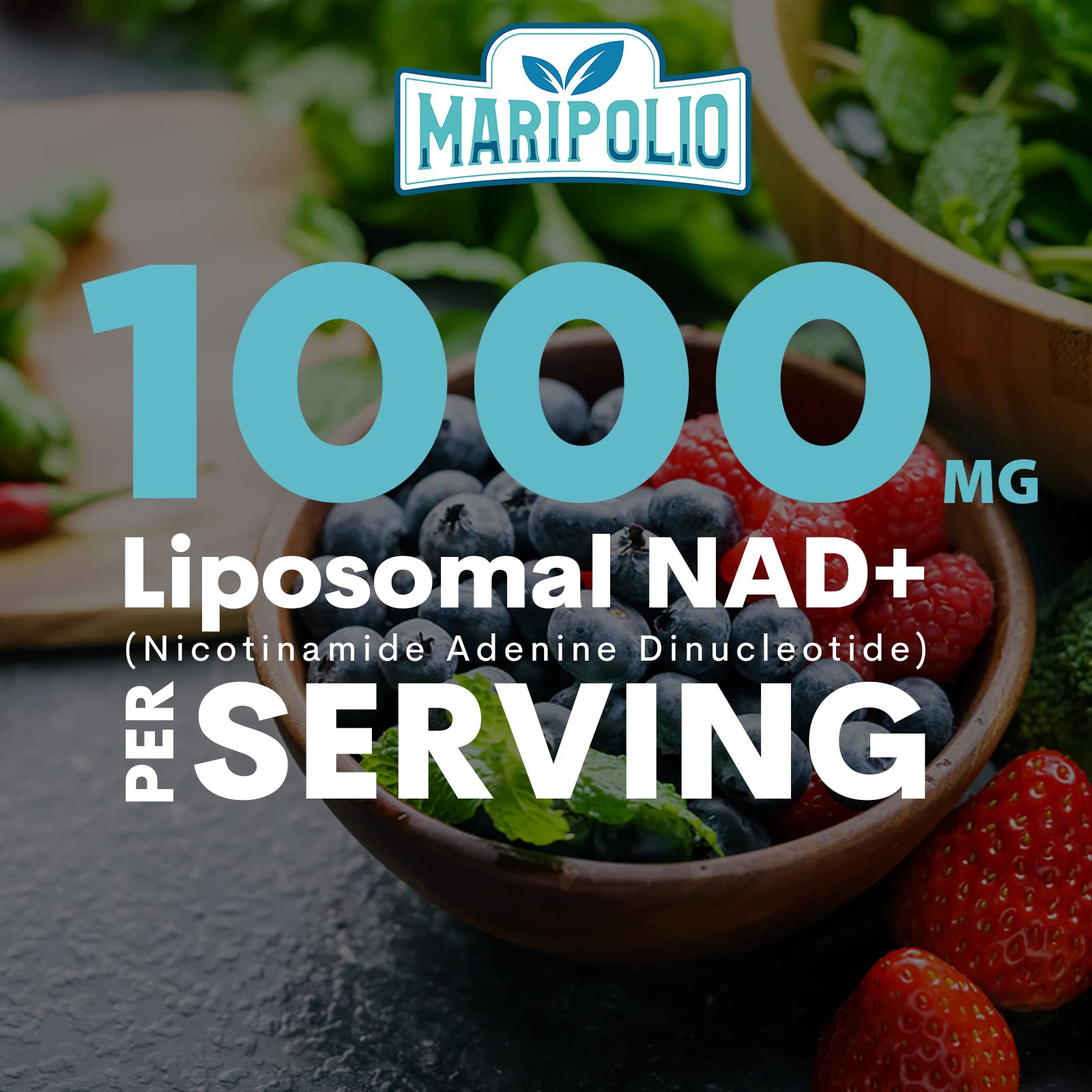 Maripolio Liposomal NAD+ 1000 mg Supplement | High Bioavailability Liposomal Delivery | Cellular Energy & Wellness Support | Pure NAD+ Dietary Supplement for Men,Women, 60 Softgels Maripolio uk supplements