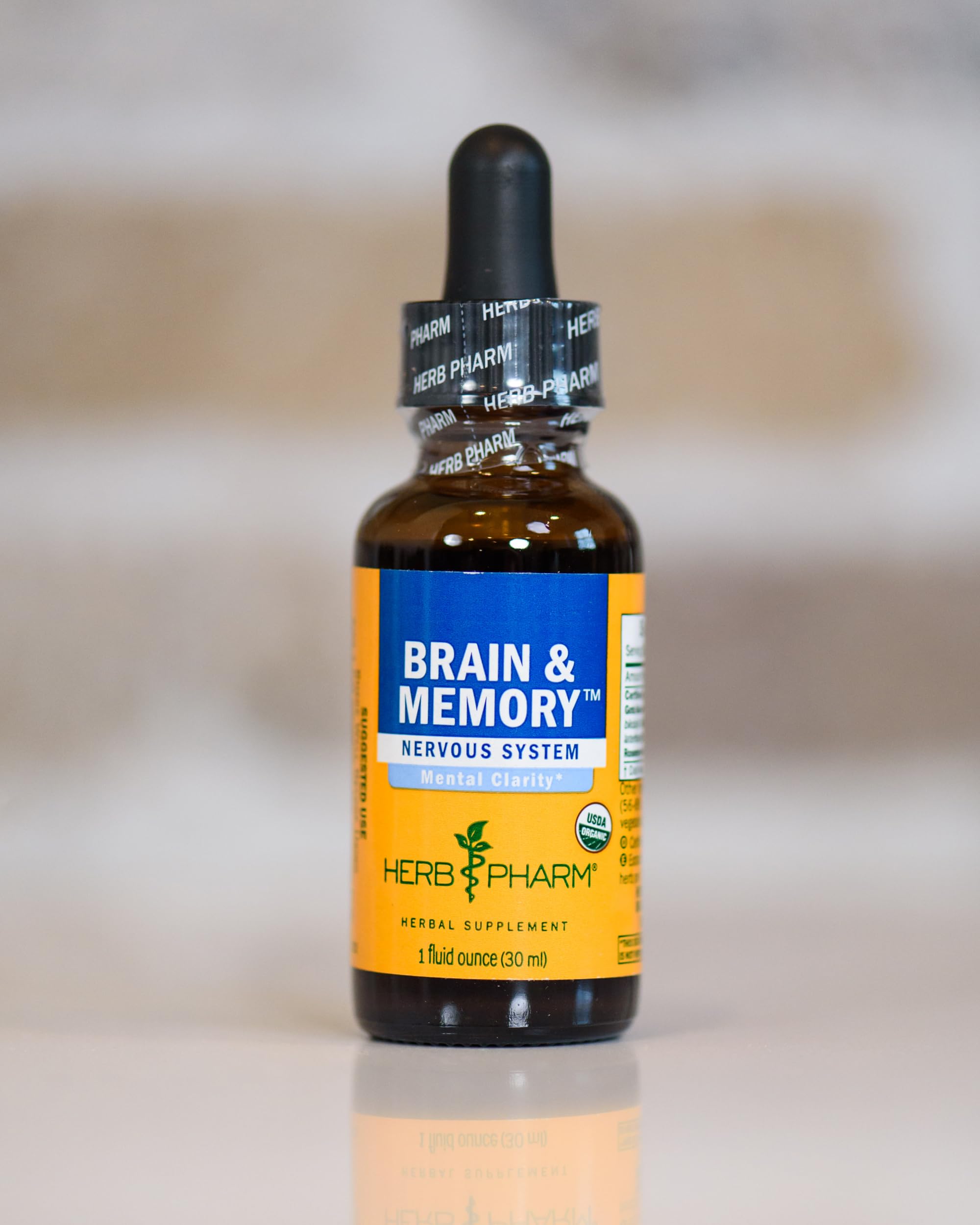 Herb Pharm Organic Nootropic Brain & Memory Supplement with Ginkgo Biloba Liquid Extract: Fast Absorption for Mental Focus Support, Ginkgo Supplement, Vegan, Gluten-Free, Non-GMO, 1 Oz Herb Pharm uk supplements