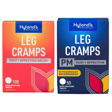 Bundle of Hyland's Leg Cramps Tablets, 100 Count and Leg Cramps PM Nighttime Formula, Natural Relief of Calf, Foot and Leg Cramps, 50 Count Hyland's uk supplements