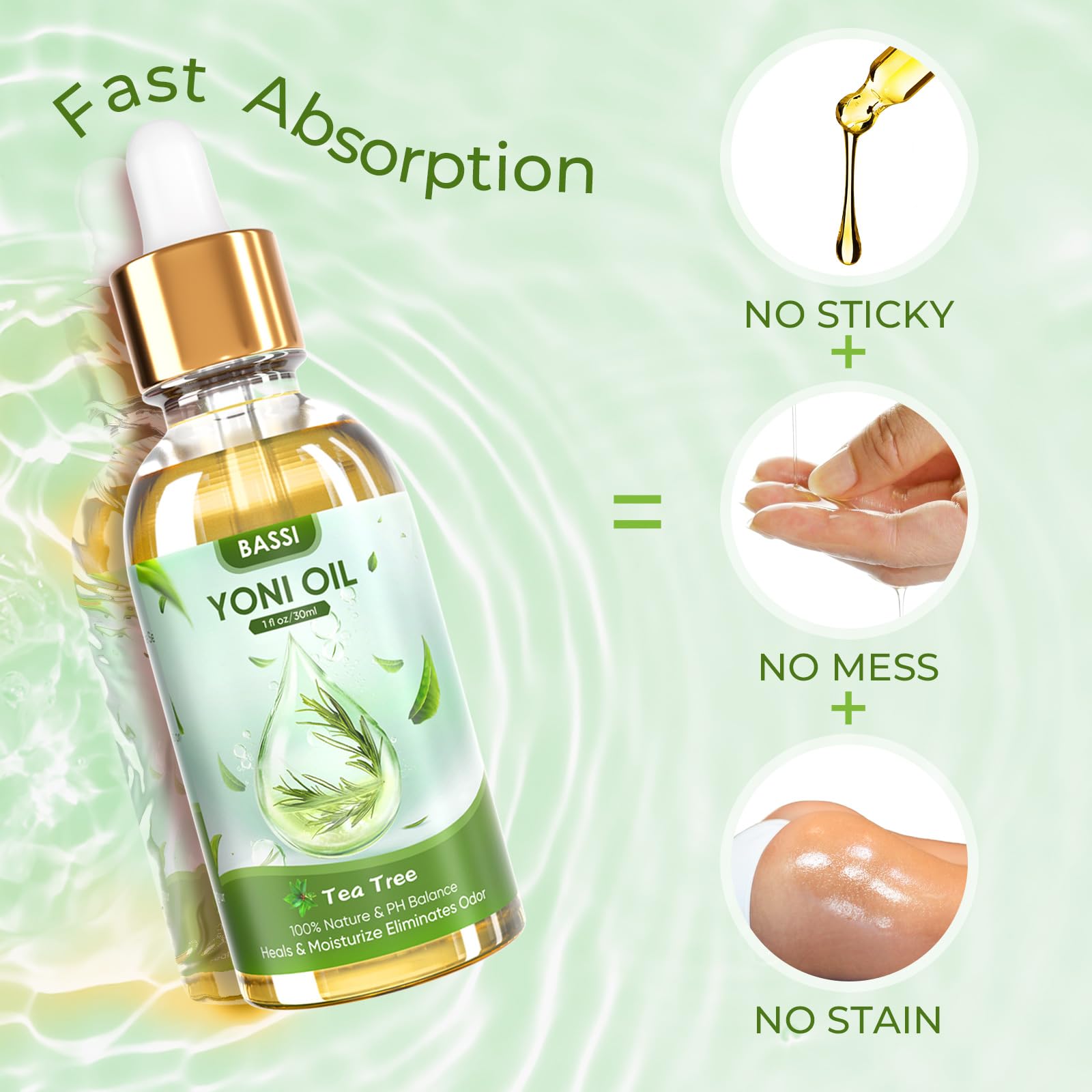 BASSI 2PCS Yoni Oil Organic Feminine Oil Vaginal Moisturizer For Wetness - Ph Balance for Women BASSI uk supplements