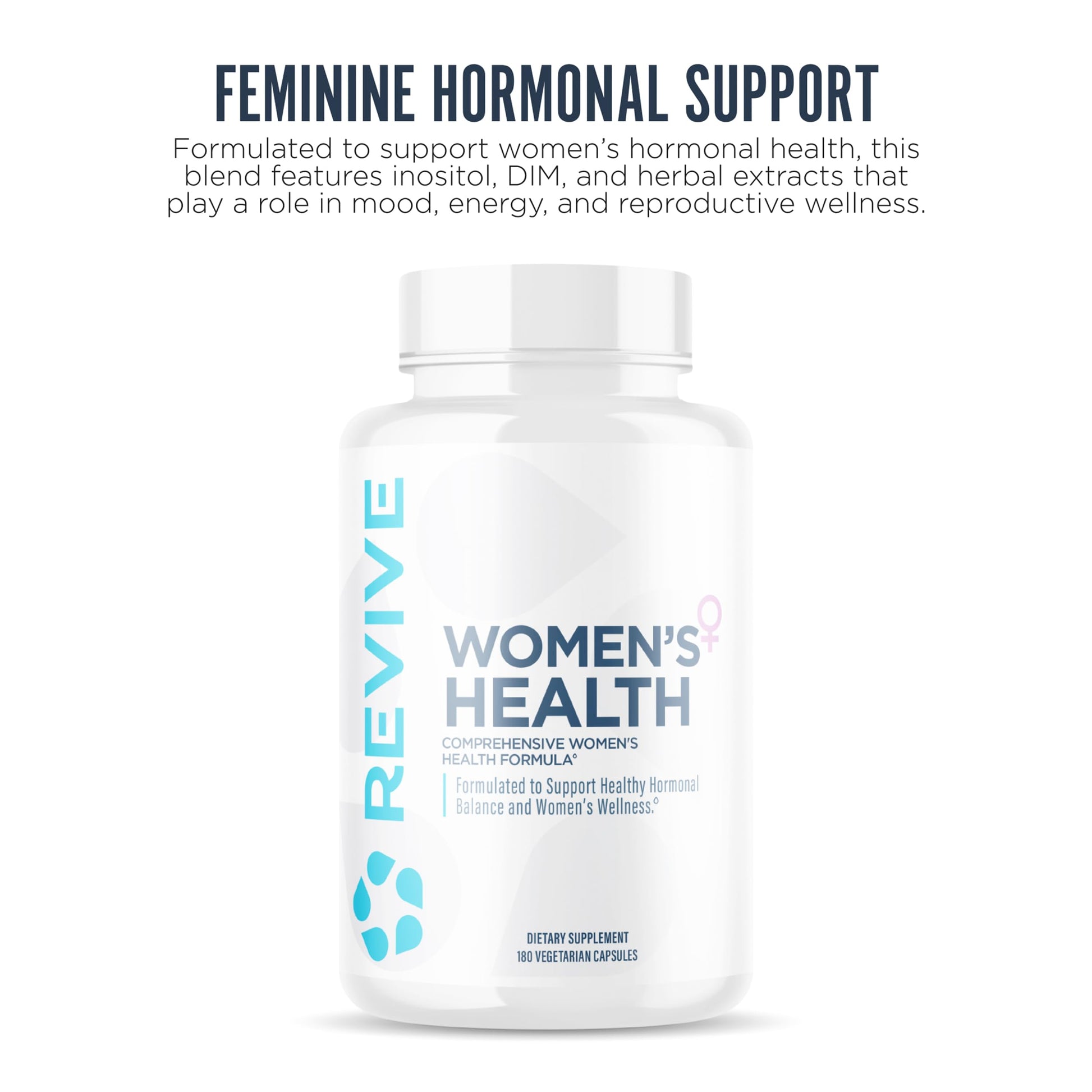 Revive MD Hormone Balance for Women – Hormone Support Supplement w/Myo-Inositol, Chaste Berry, DIM, Vitamins C & E, Evening Primrose Oil – Health & Hormonal Balance (180 Capsules, 30 Servings) Revive uk supplements