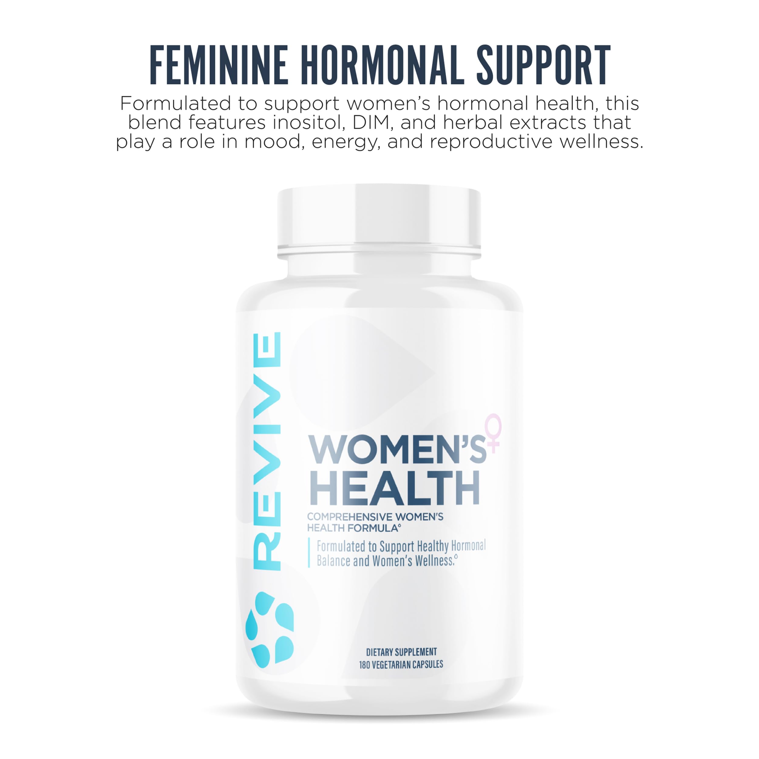Revive MD Hormone Balance for Women – Hormone Support Supplement w/Myo-Inositol, Chaste Berry, DIM, Vitamins C & E, Evening Primrose Oil – Health & Hormonal Balance (180 Capsules, 30 Servings) Revive uk supplements