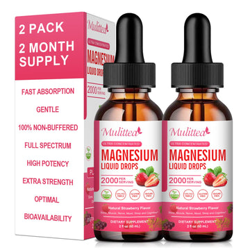 Magnesium Glycinate Liquid, High Potency Magnesium Glycinate, Citrate, Sugar Free Vegan Non-GMO Complex Supplement Promotes Nerv,Relaxation,Muscle,Sleep Support* Mulittea uk supplements