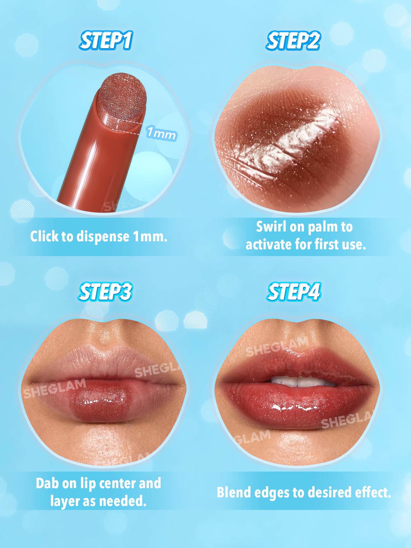 SHEGLAM Pout-Perfect Moisturizing Solid Lip Gloss Shimmer Lip Plumper - Violet Fizz SHEGLAM uk supplements