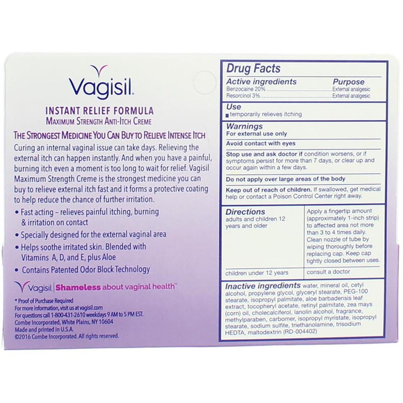 Vagisil Maximum Strength Anti-Itch Creme 1 oz (Pack of 9) Vagisil uk supplements
