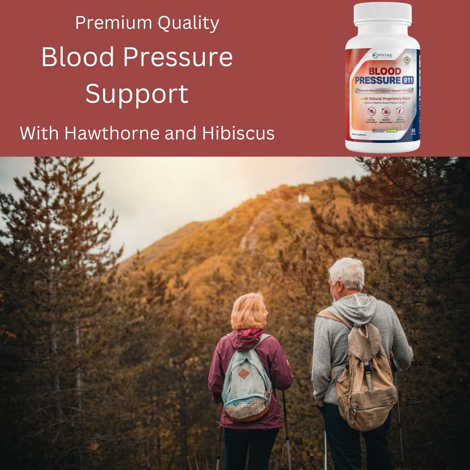 Phytage Labs Blood Pressure 911 Premium Supplement - BP Support Pills. 60 Capsules Phytage Labs uk supplements