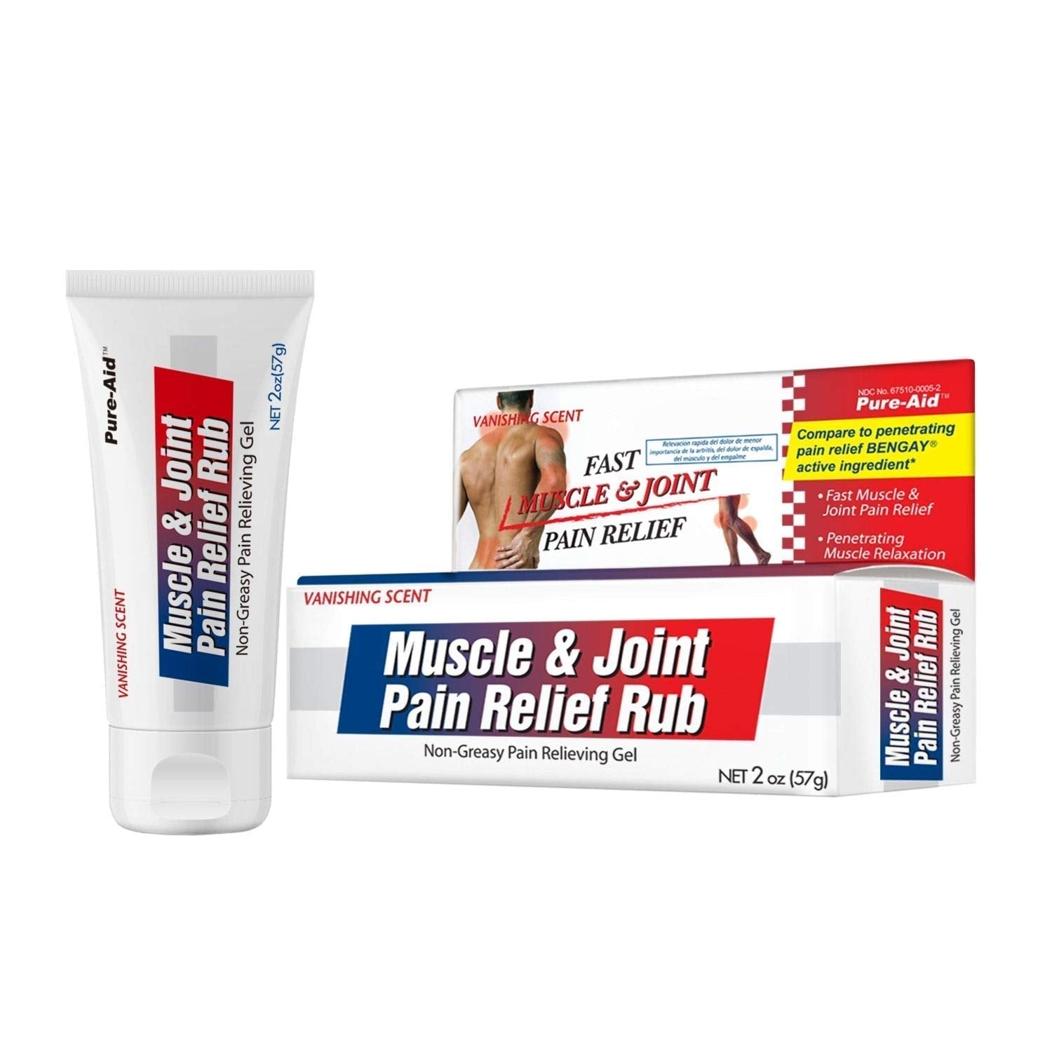 Pure-Aid Muscle & Joint Pain Relief Rub, Fast Relief from Minor Arthritis, Backache, Muscle & Joint Pain Non-Greasy Cream, 2oz (4pk) Pure-Aid uk supplements