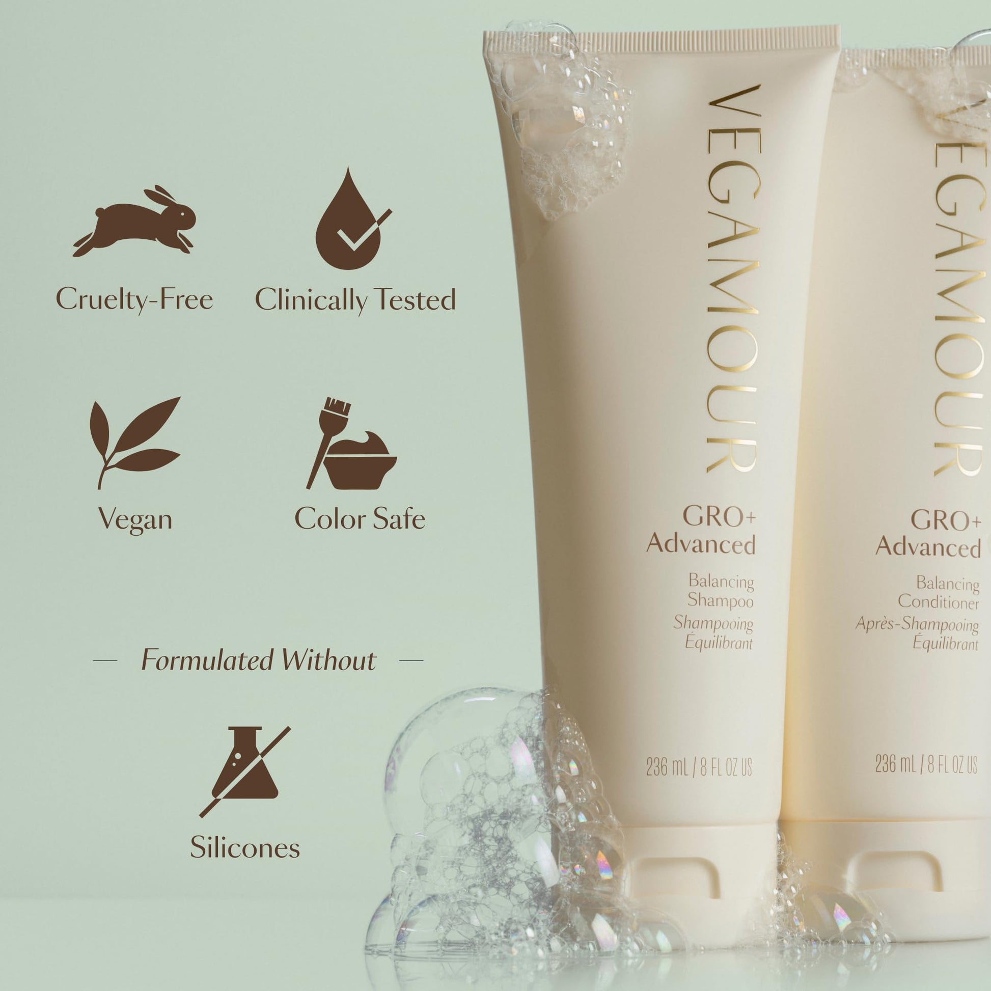 VEGAMOUR GRO+ Advanced Balancing Shampoo and Conditioner Kit | Removes Buildup, Hydrates the Scalp and Softens Strands | For Severe Signs of Thinning | Color Safe, Vegan, Cruelty-Free (8 Fl Oz each) VEGAMOUR uk supplements