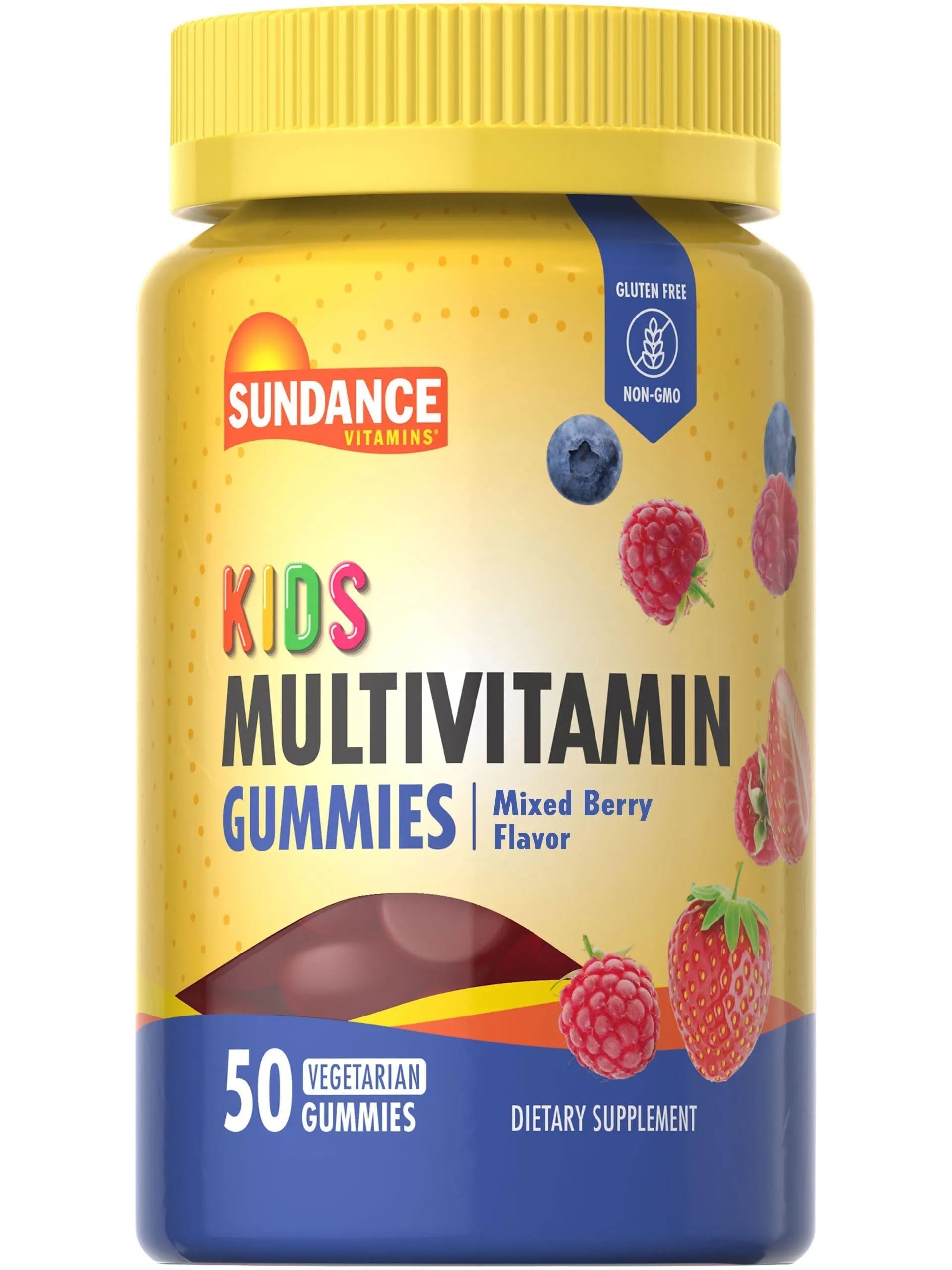 Sundance Kids Multivitamin Gummies | with Vitamins D3, C, B12, and Zinc | 50 Count | Mixed Berry Flavor | Sundance uk supplements