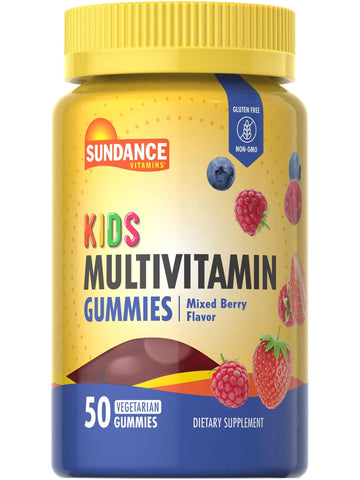 Sundance Kids Multivitamin Gummies | with Vitamins D3, C, B12, and Zinc | 50 Count | Mixed Berry Flavor | Sundance uk supplements
