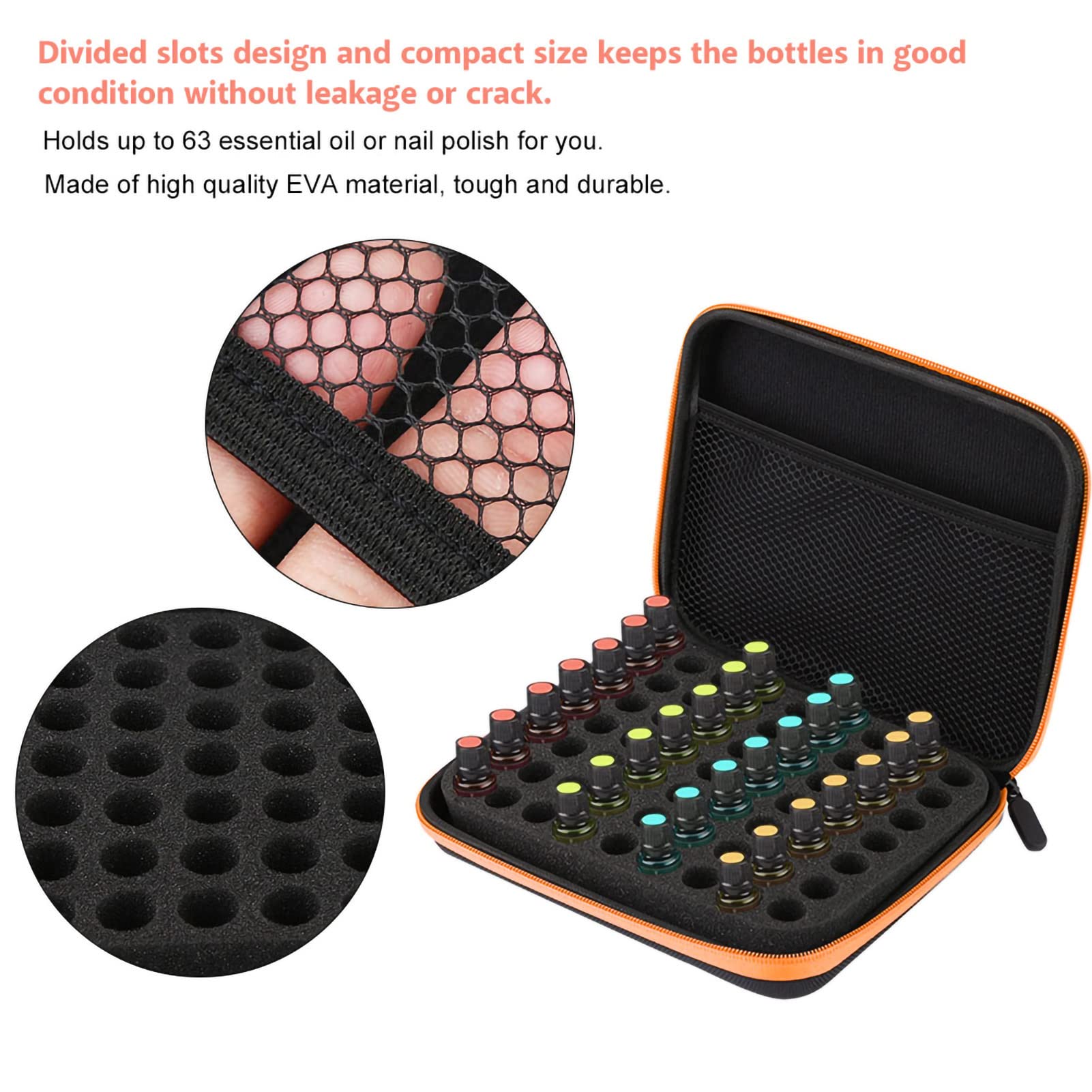 Essential Oil Storage Holder Organizer Carrying Case, Essential Oils Box Holds 63 Bottles GOTOTOP uk supplements