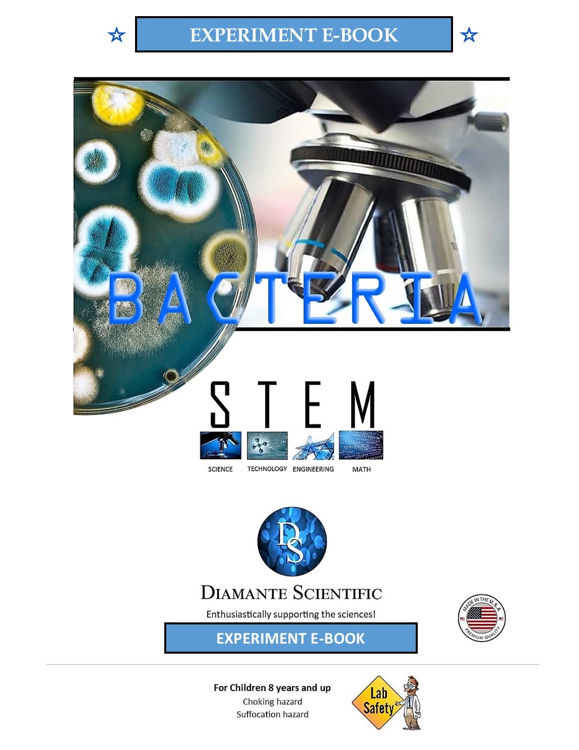 Diamante Scientific Essential Bacteria Kit. Pre-Poured Agar Plates & Swabs. Perfect for Kids. Great for Learning About Microbiology. STEM Education. Experiment Guide eBook Included! Diamante Scientific uk supplements