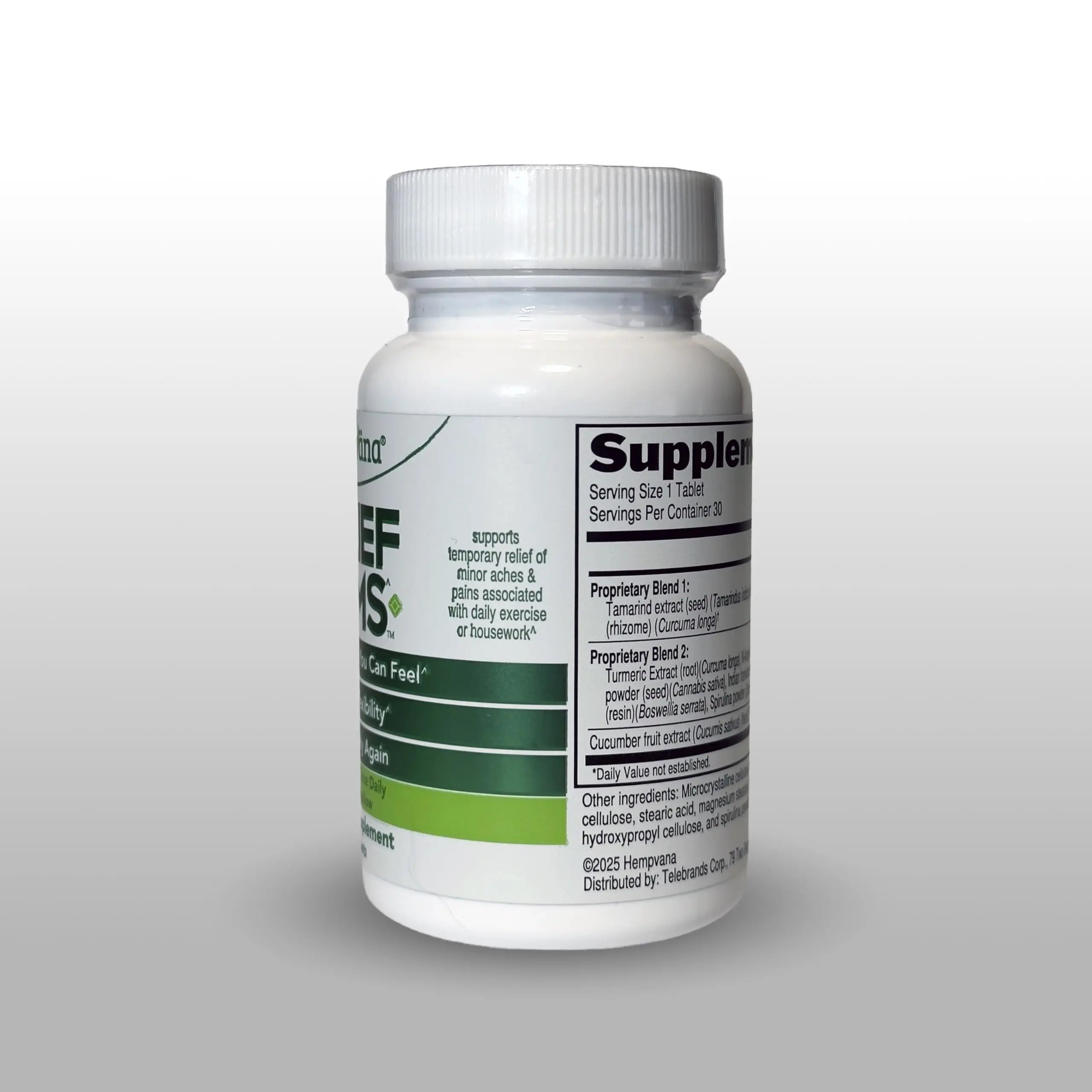 Hempväna® Relief Gems – Drug-Free Joint & Muscle Support Supplement – Supports Temporary Relief of Minor Aches & Pains from Daily Activity – Once-Daily Caplets (30 Count) Hempvana uk supplements
