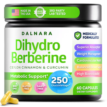 Dalnara Dihydroberberine Capsules 250mg, 60 Count - Supports Metabolic Wellness & Balanced Energy, Non-GMO,Dihydroberberine Supplement Dalnara uk supplements