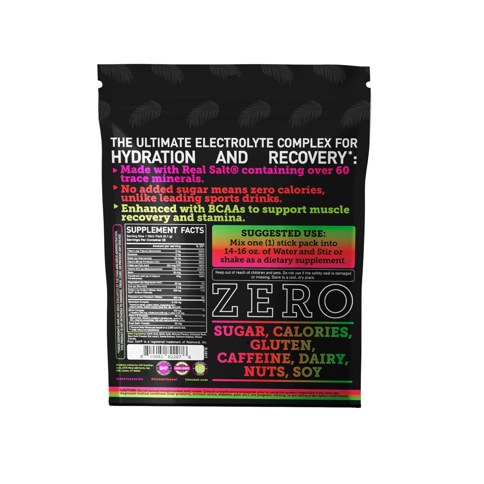 Enhanced Powder Stick Packs (Cherry Limeade- 20 Packets) Sugar Free + BCAA B Zeal Naturals uk supplements