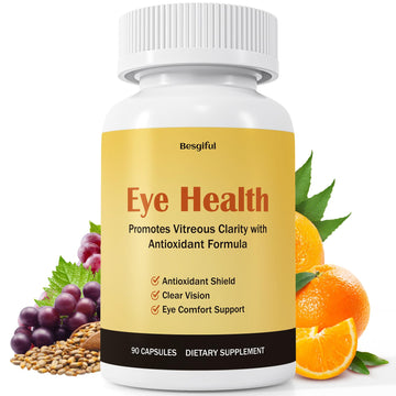 Besgiful Eye Supplement for Vitreous Health, Promotes Clear Vision, Improves Eye Strain & Dryness, Reduces Squiggly Lines, Eye Degeneration, Clear Eye Support, 90 Vegan Capsules Besgiful uk supplements