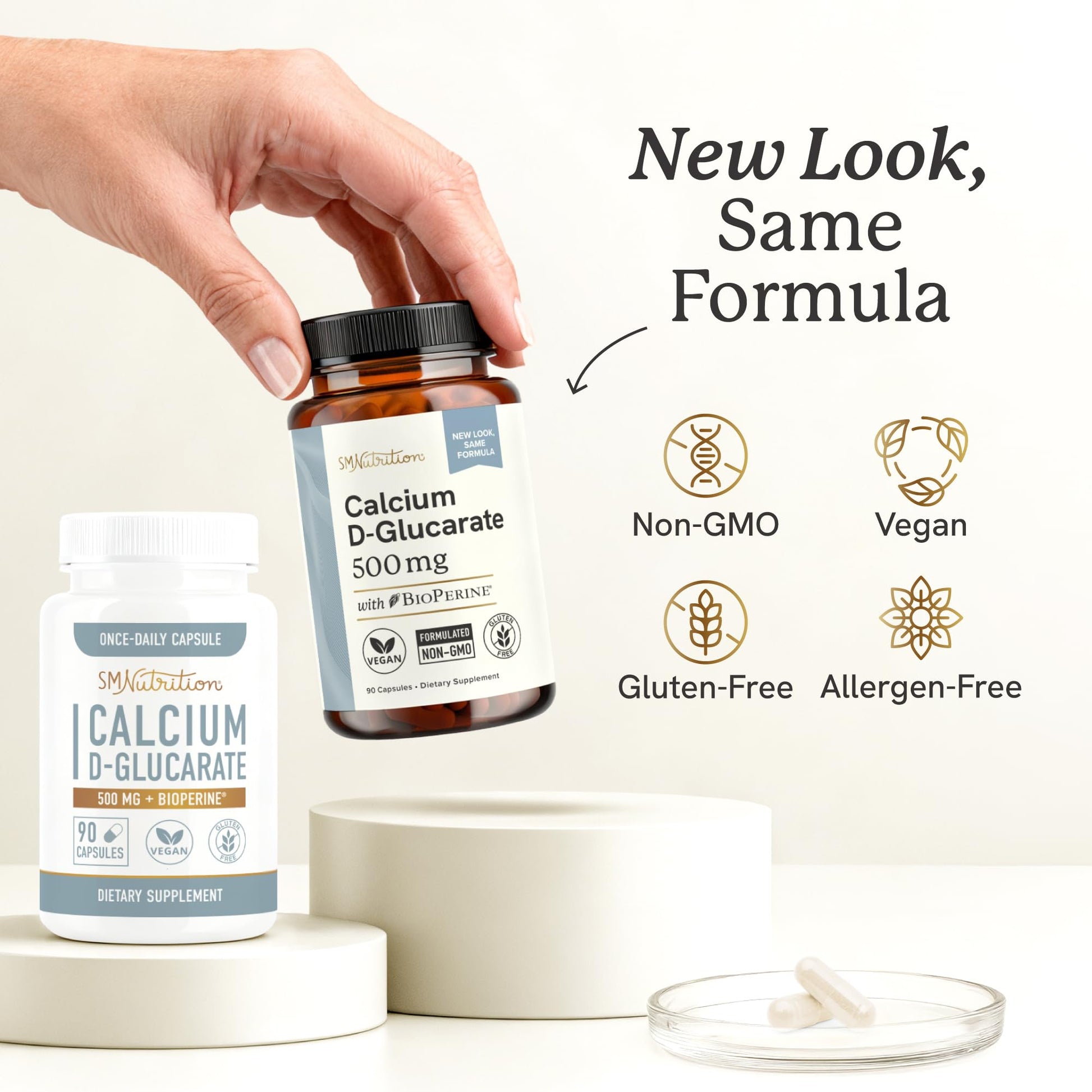 Calcium D-Glucarate | 500MG | CDG for Liver Detox and Cleanse, Hormone Balance, and Menopause Support | Calcium Supplement | Vegan, Non-GMO, Third-Party Tested | 90 Capsules (3-Month Supply) SMNutrition uk supplements
